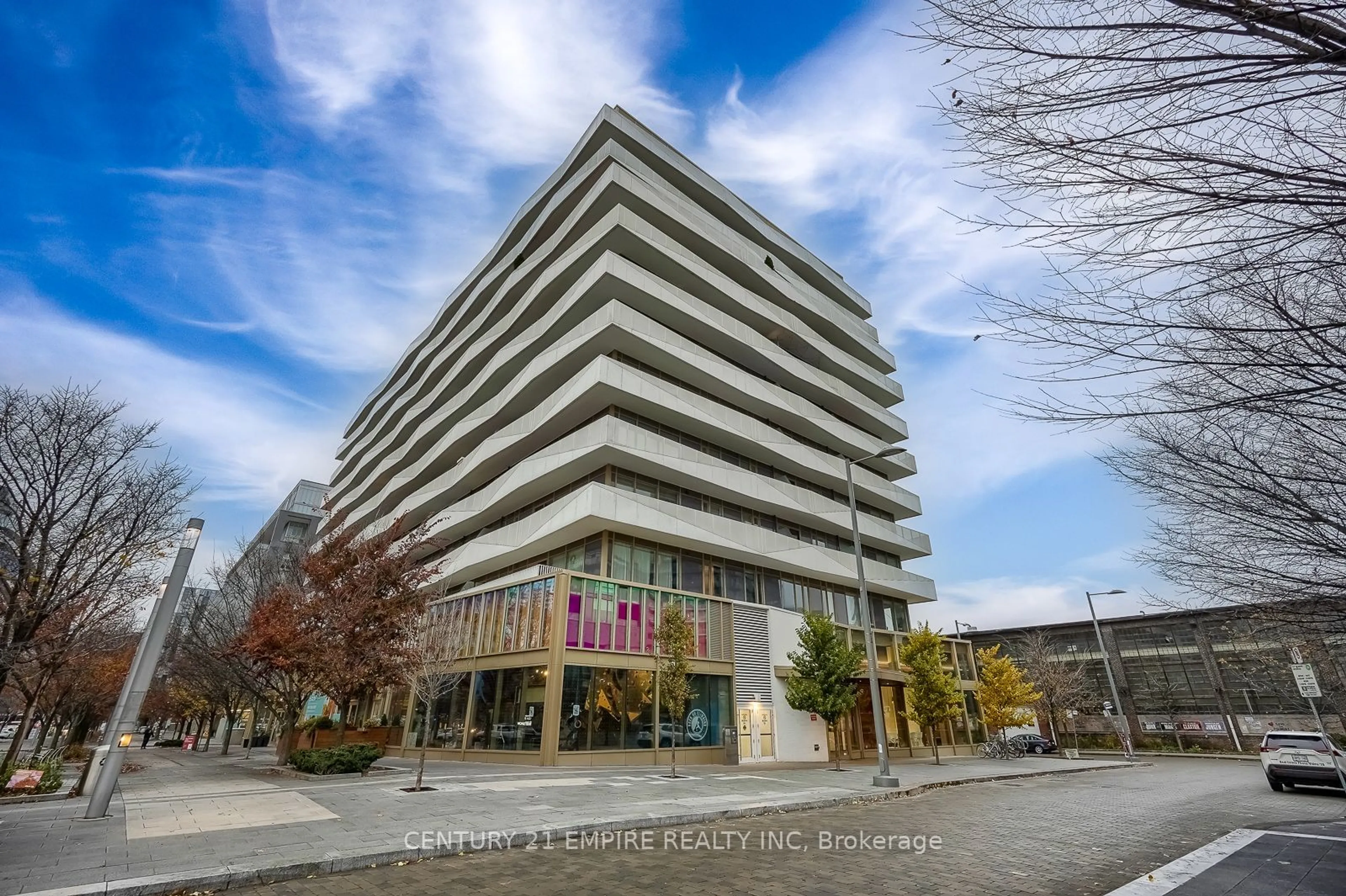 A pic from exterior of the house or condo, the front or back of building for 60 Tannery Rd #812, Toronto Ontario M5A 0S8