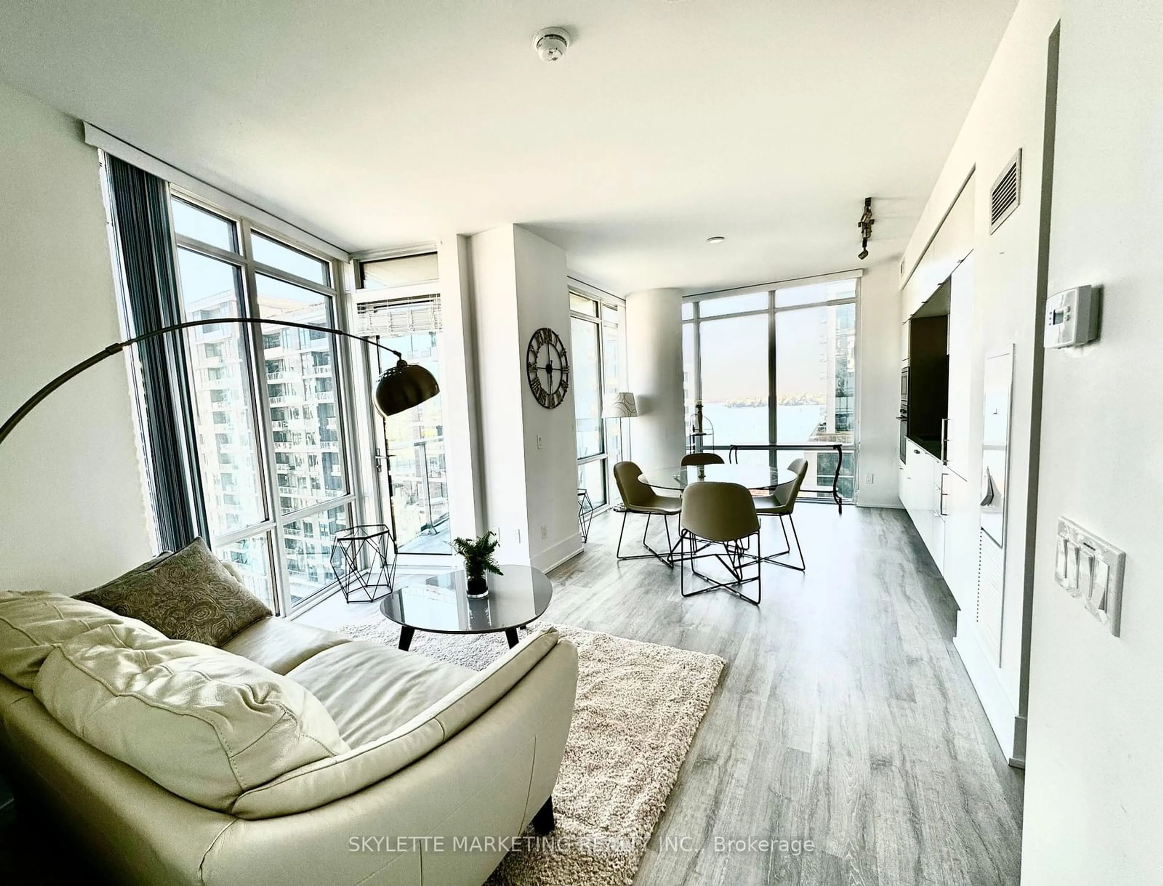 Living room, wood floors for 15 Merchants' Wharf #902, Toronto Ontario M5A 0N8