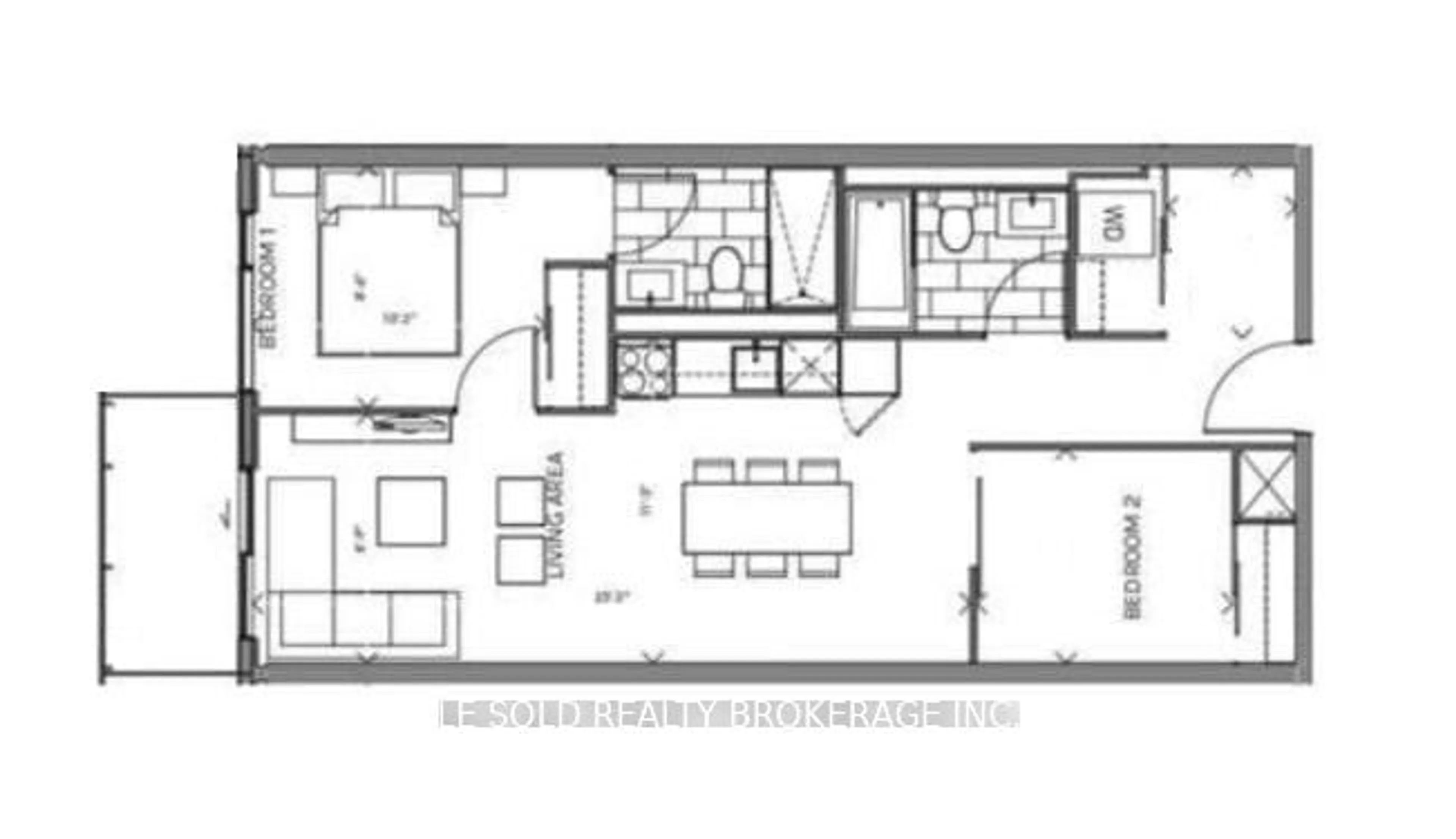 Floor plan for 50 Power St #337, Toronto Ontario M5A 0V3