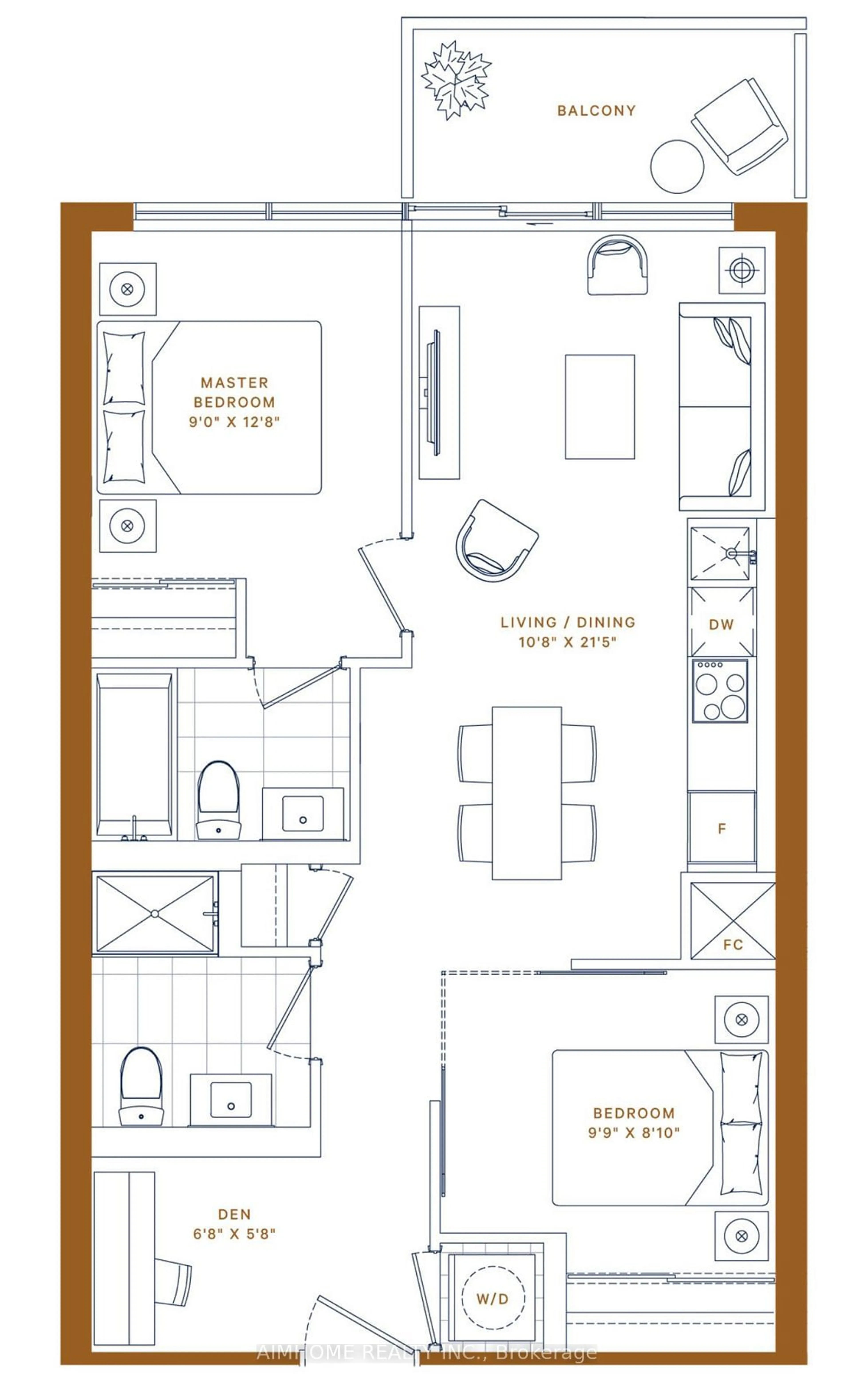 Floor plan for 117 Broadway Ave #617, Toronto Ontario M4P 1V3