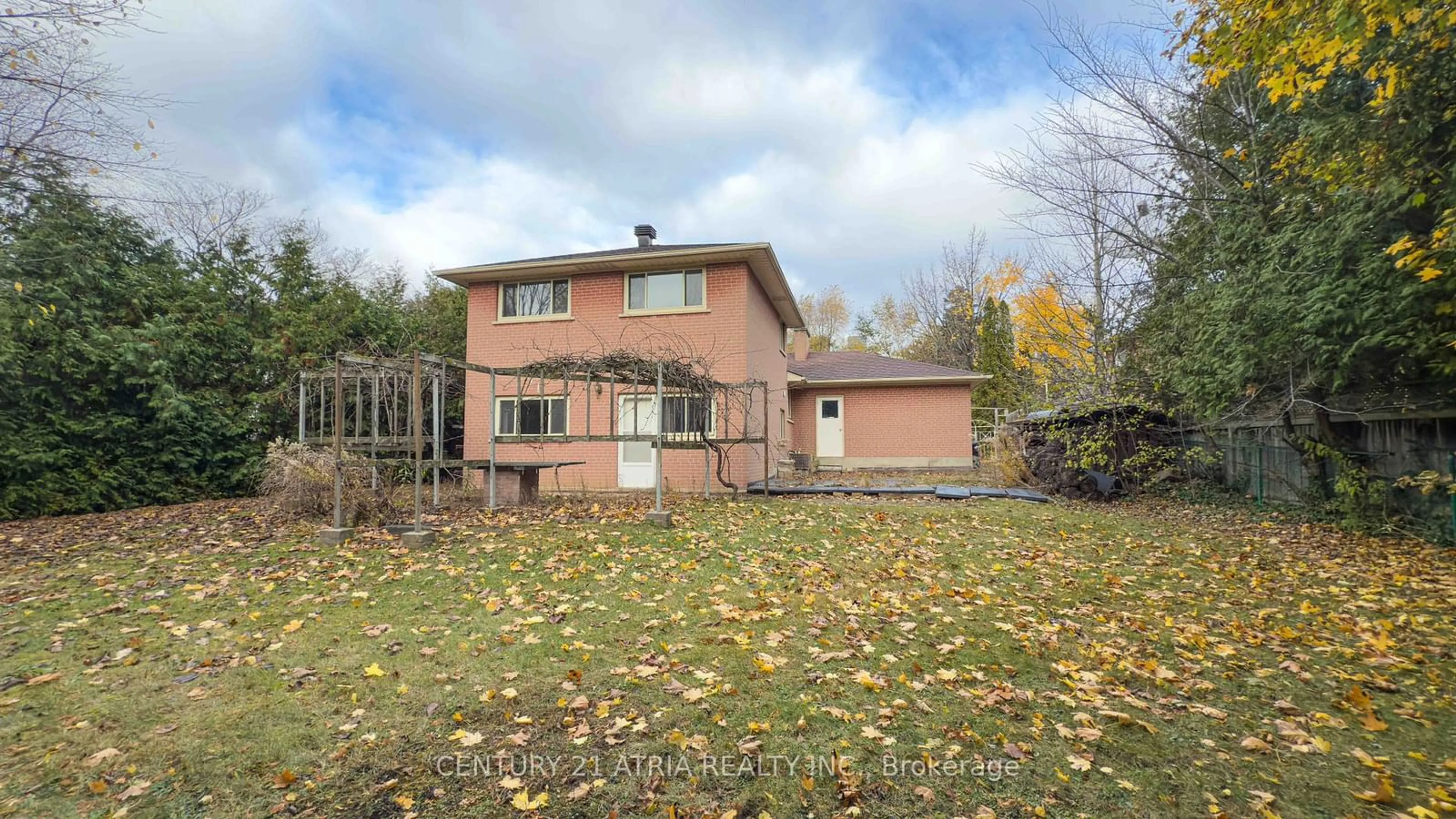 Frontside or backside of a home, the fenced backyard for 33 Hopperton Dr, Toronto Ontario M2L 2S5