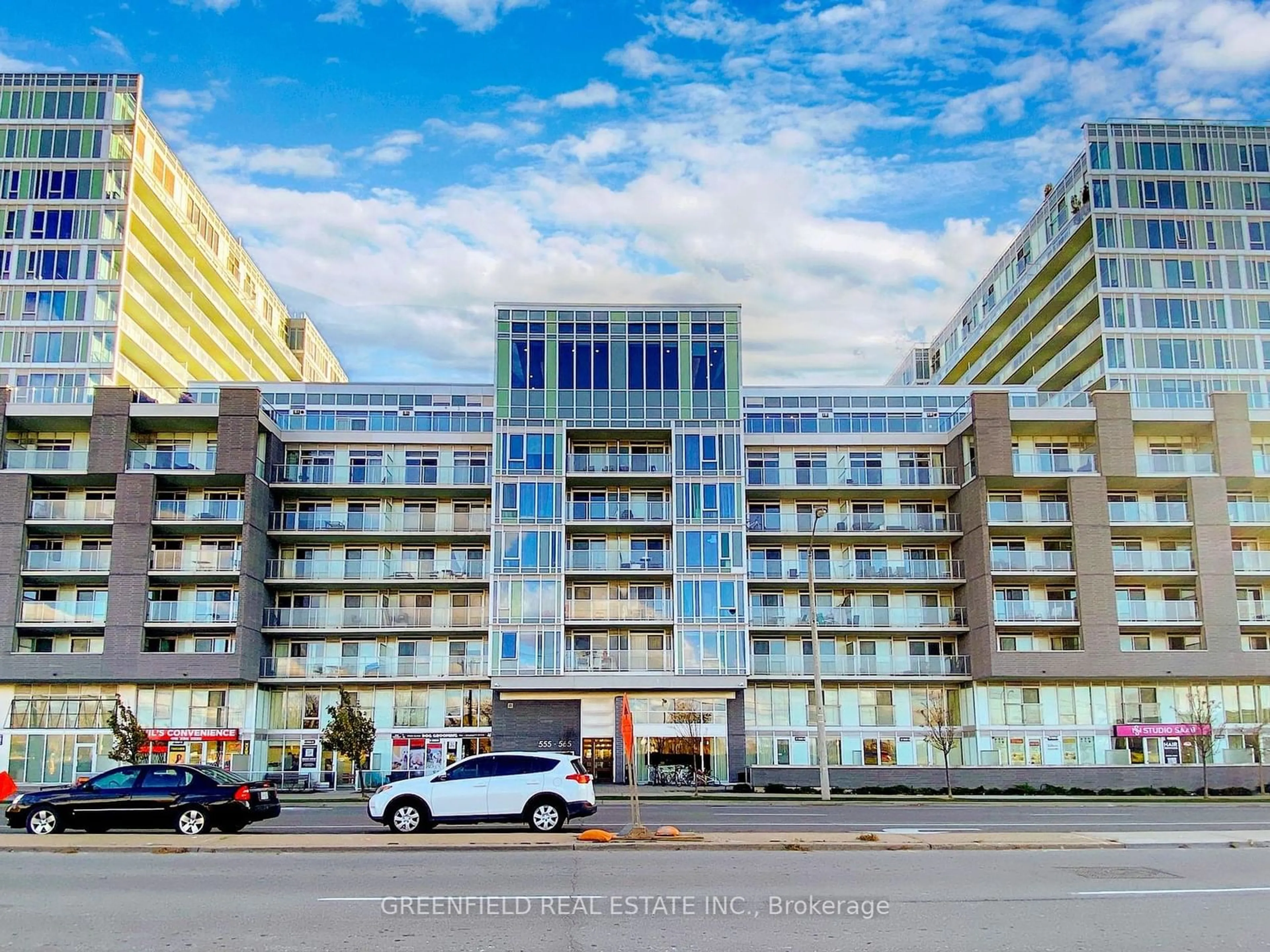 A pic from exterior of the house or condo, the street view for 565 Wilson Ave #709 W, Toronto Ontario M3H 0C6