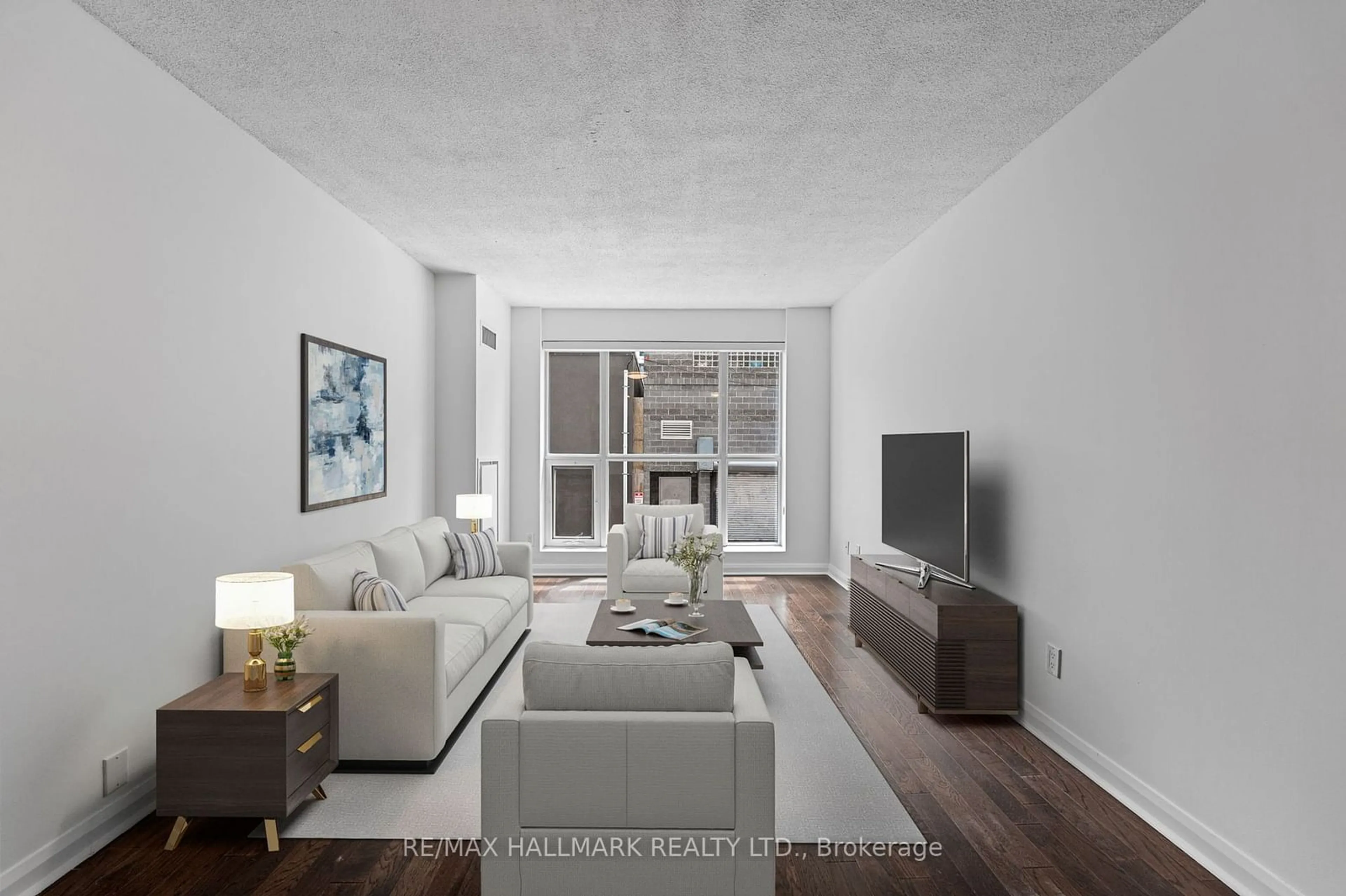 Living room, wood floors for 18 Beverley St #217, Toronto Ontario M5T 3L2