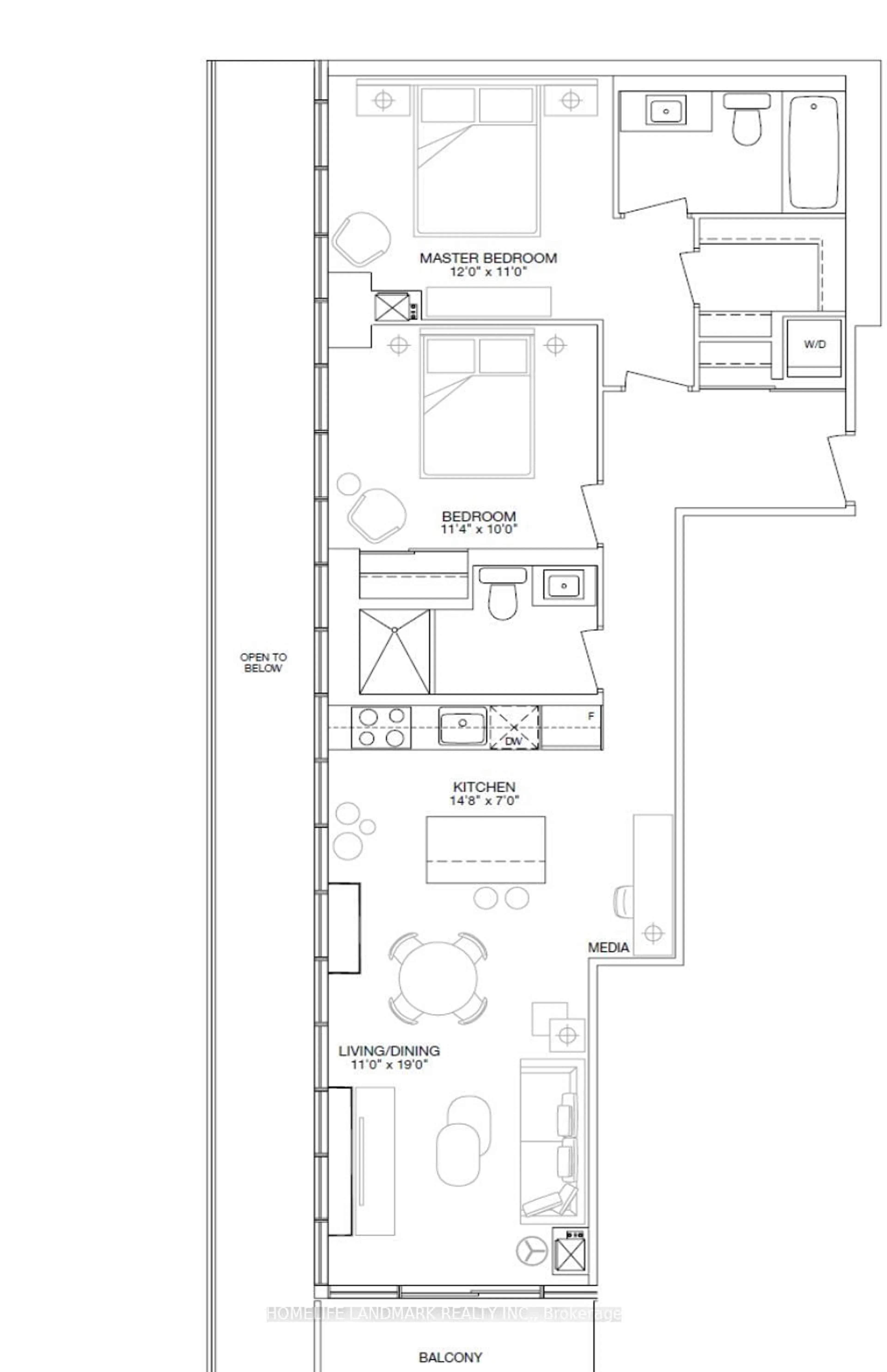 Floor plan for 200 Bloor St #401, Toronto Ontario M5S 0B1