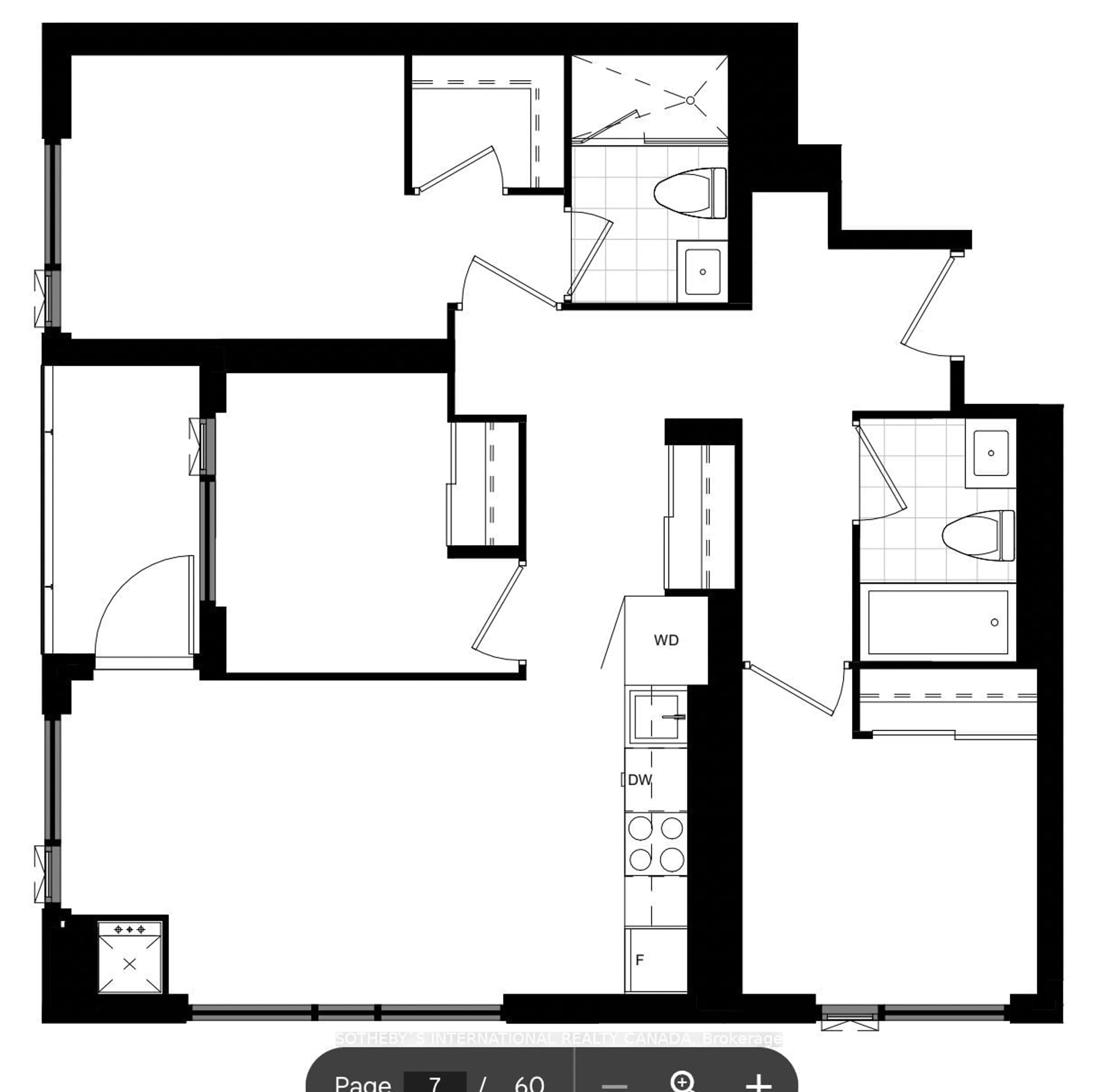 Floor plan for 28 Widmer St #3629, Toronto Ontario M5V 2E7