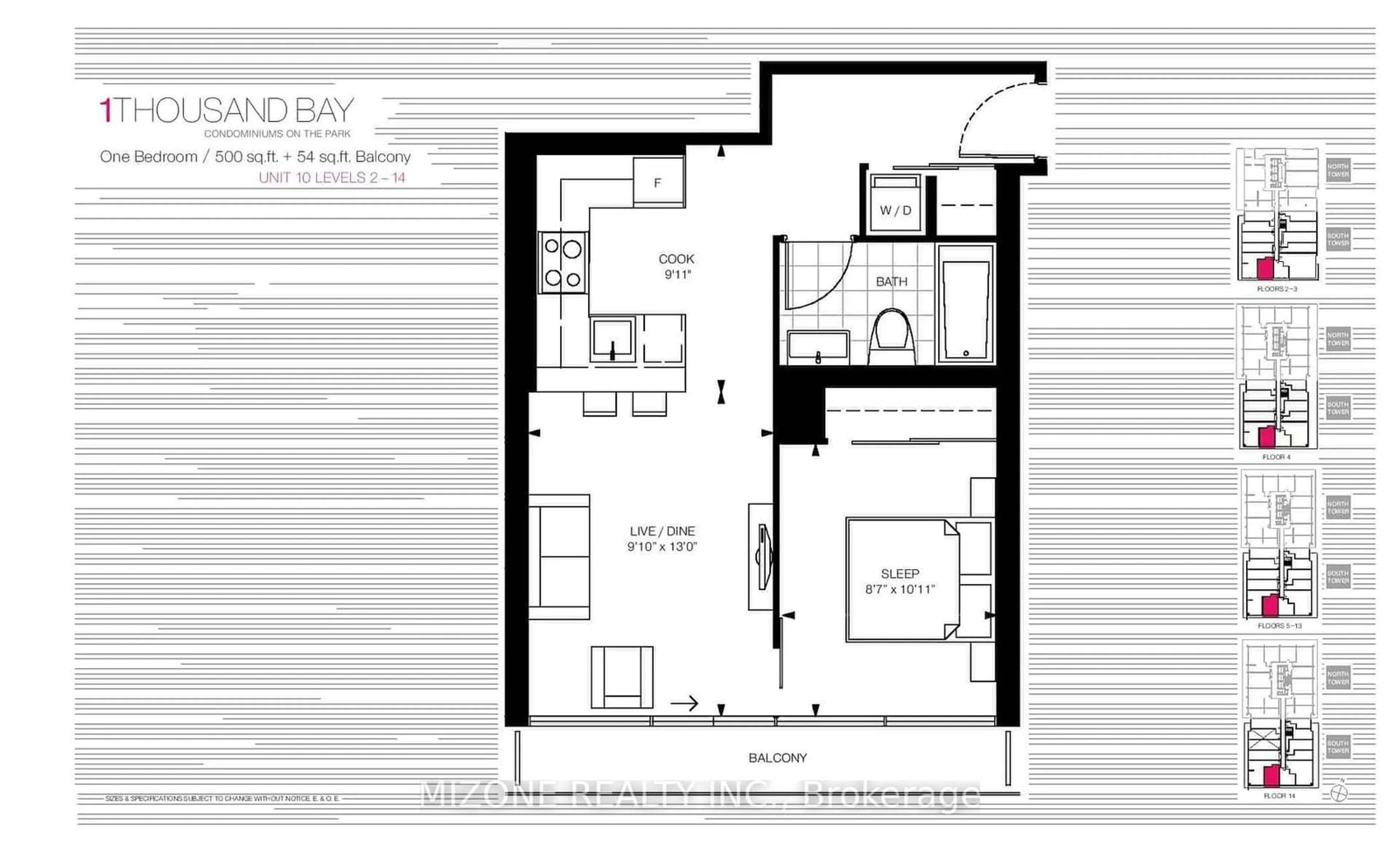 Floor plan for 57 St. Joseph St #1110, Toronto Ontario M5S 0C5