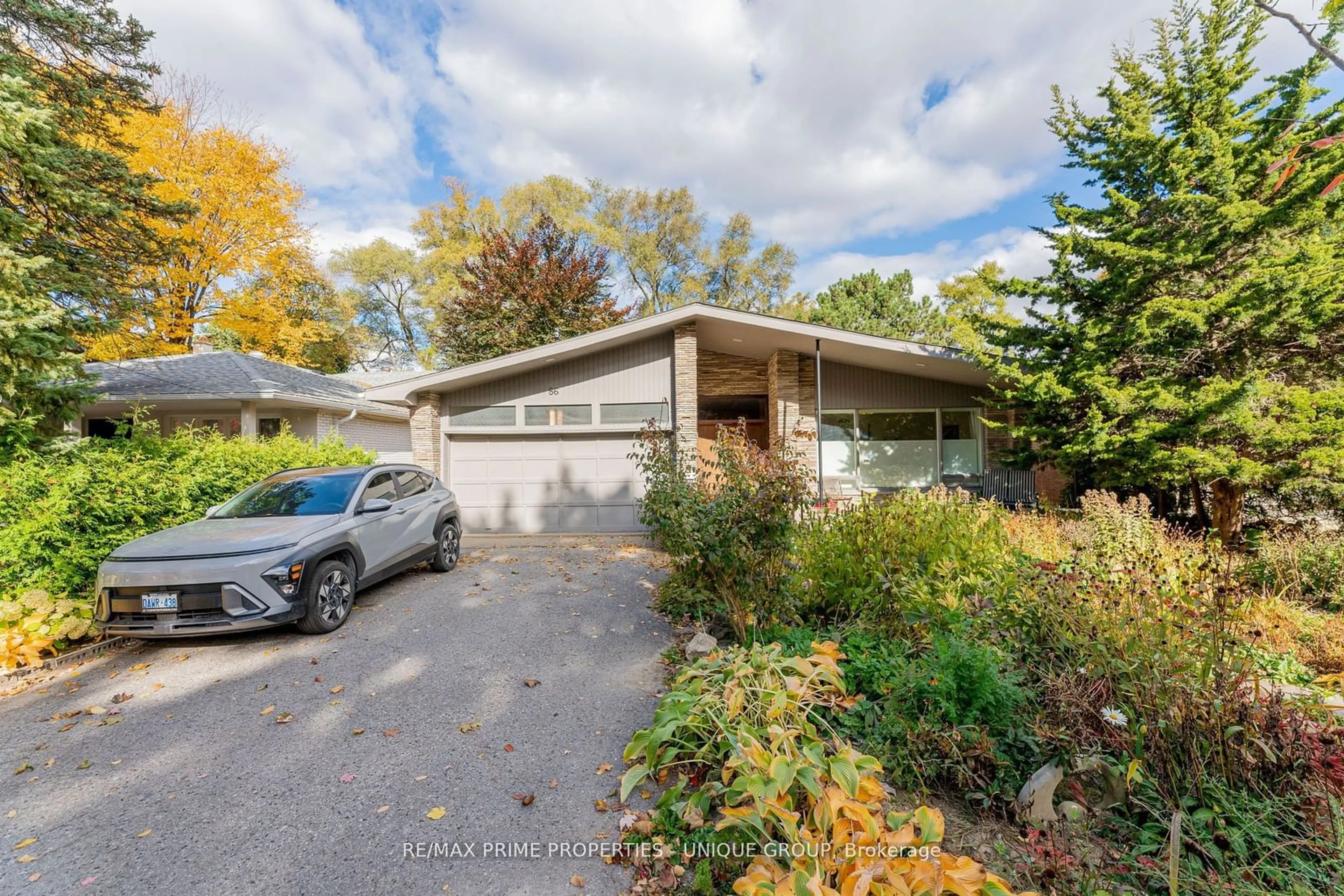 A pic from exterior of the house or condo, the street view for 86 Prue Ave, Toronto Ontario M6B 1R5