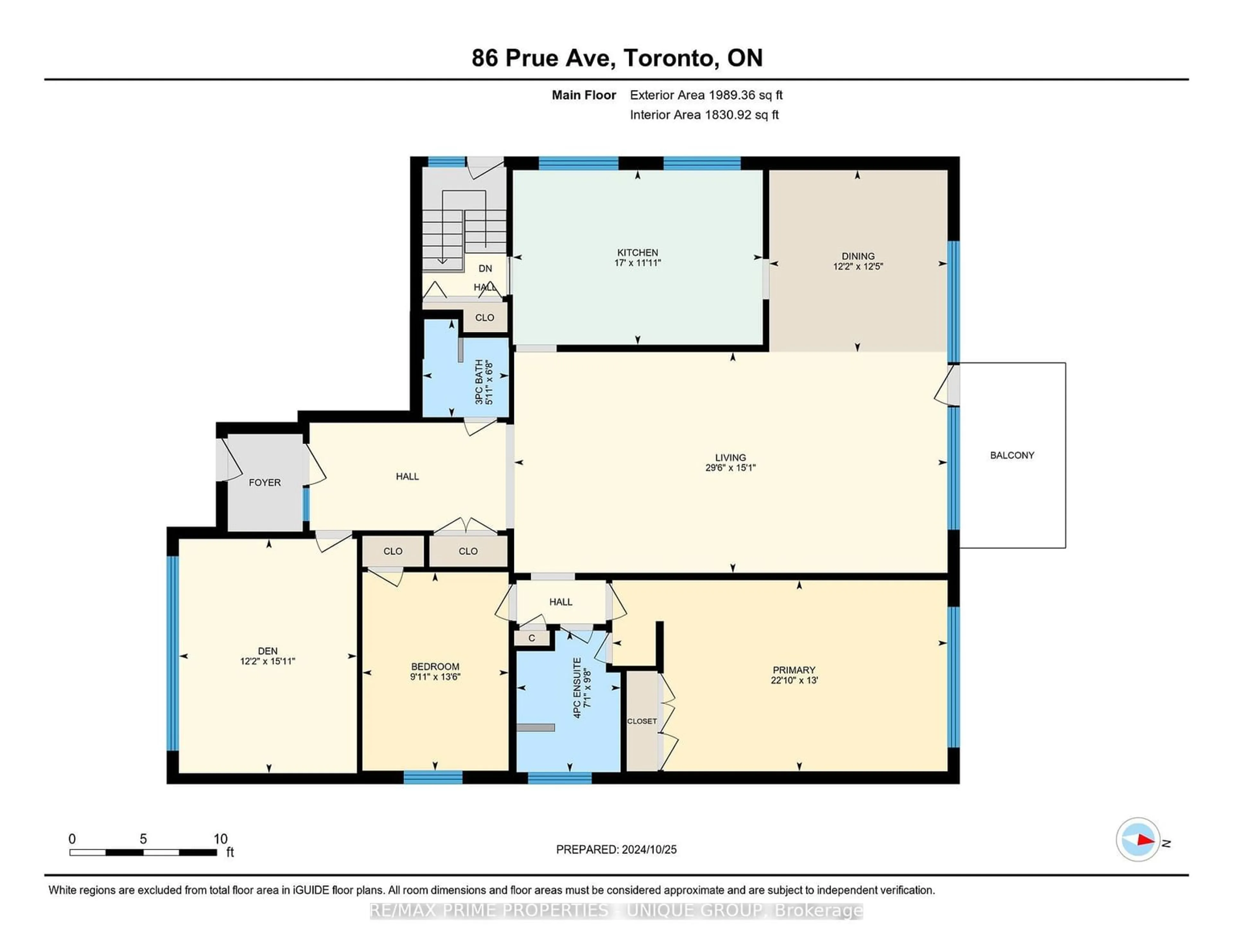 Floor plan for 86 Prue Ave, Toronto Ontario M6B 1R5