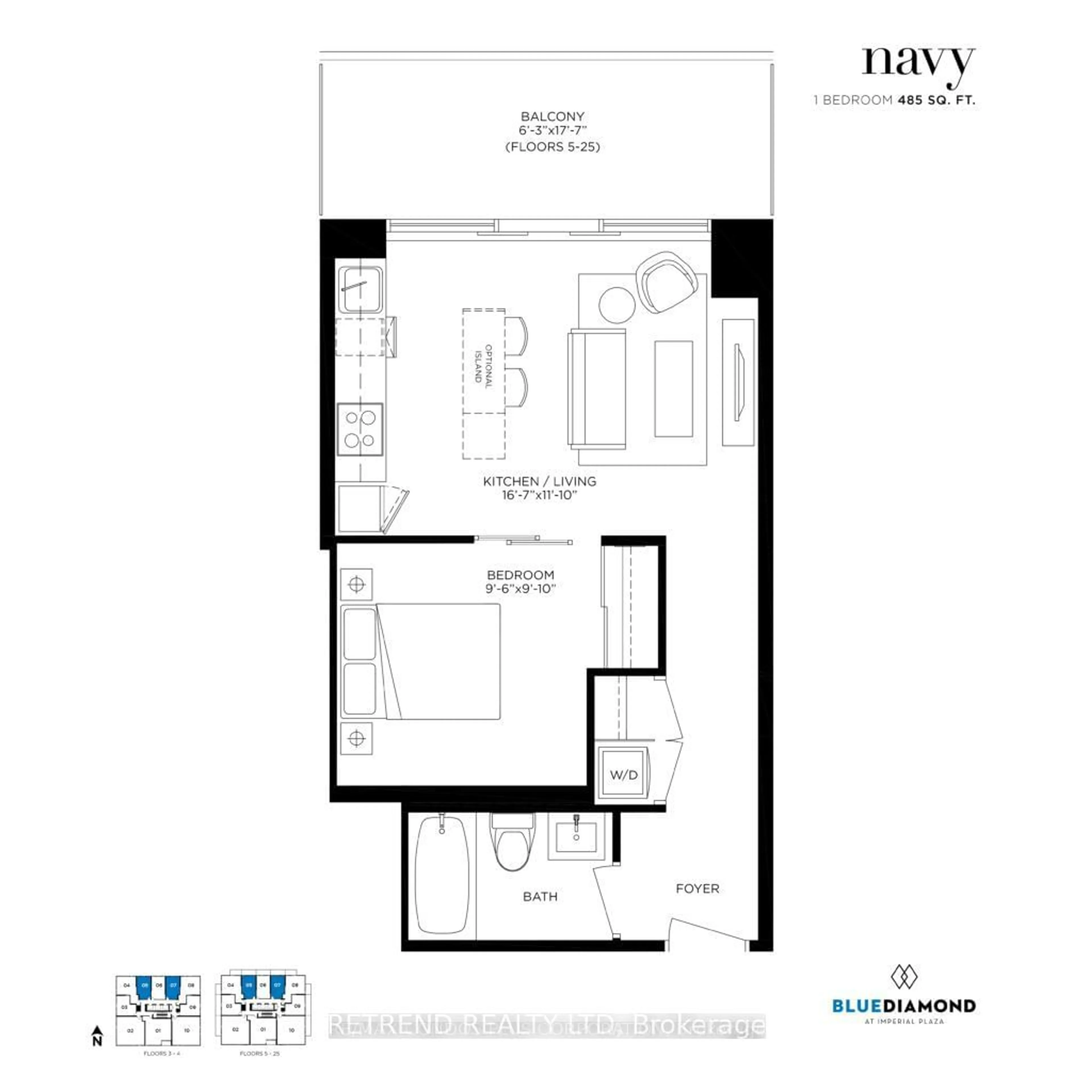 Floor plan for 99 Foxbar Rd #1105, Toronto Ontario M4V 0B2