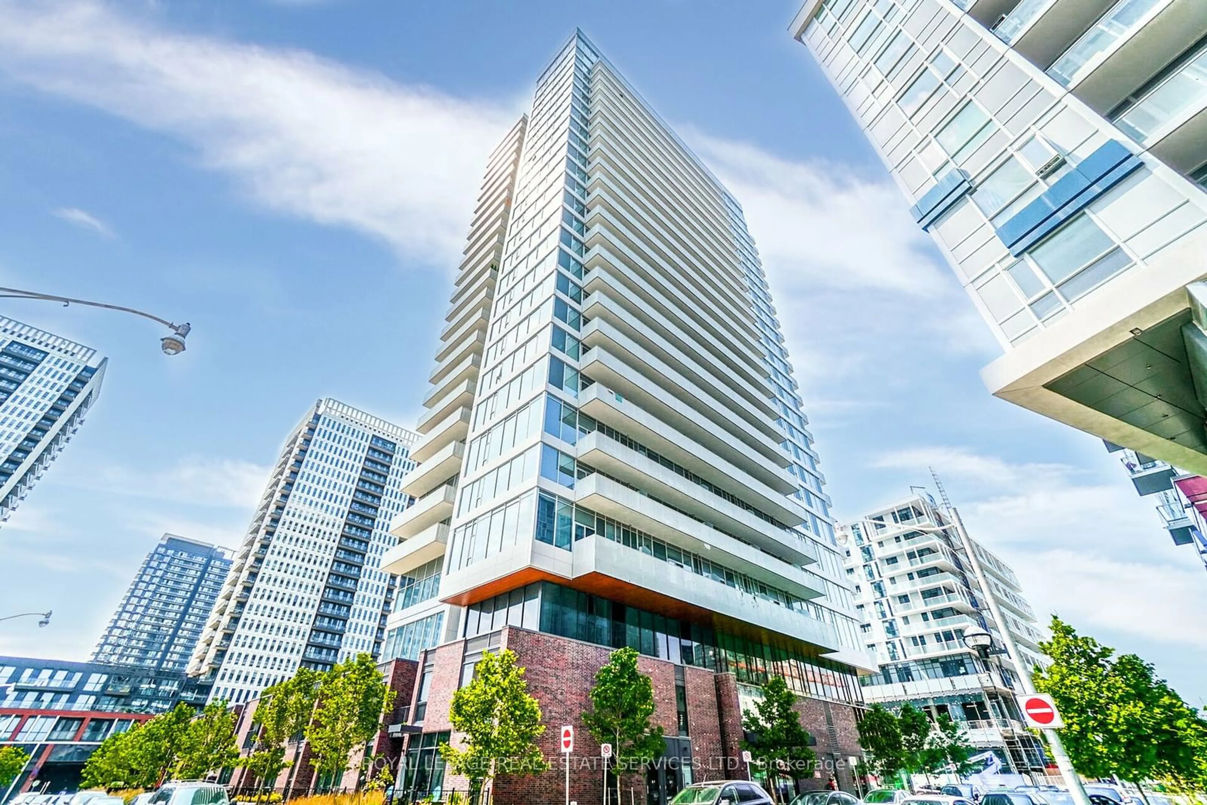 A pic from exterior of the house or condo, the view of city buildings for 20 Tubman Ave #2304, Toronto Ontario M5A 0M8