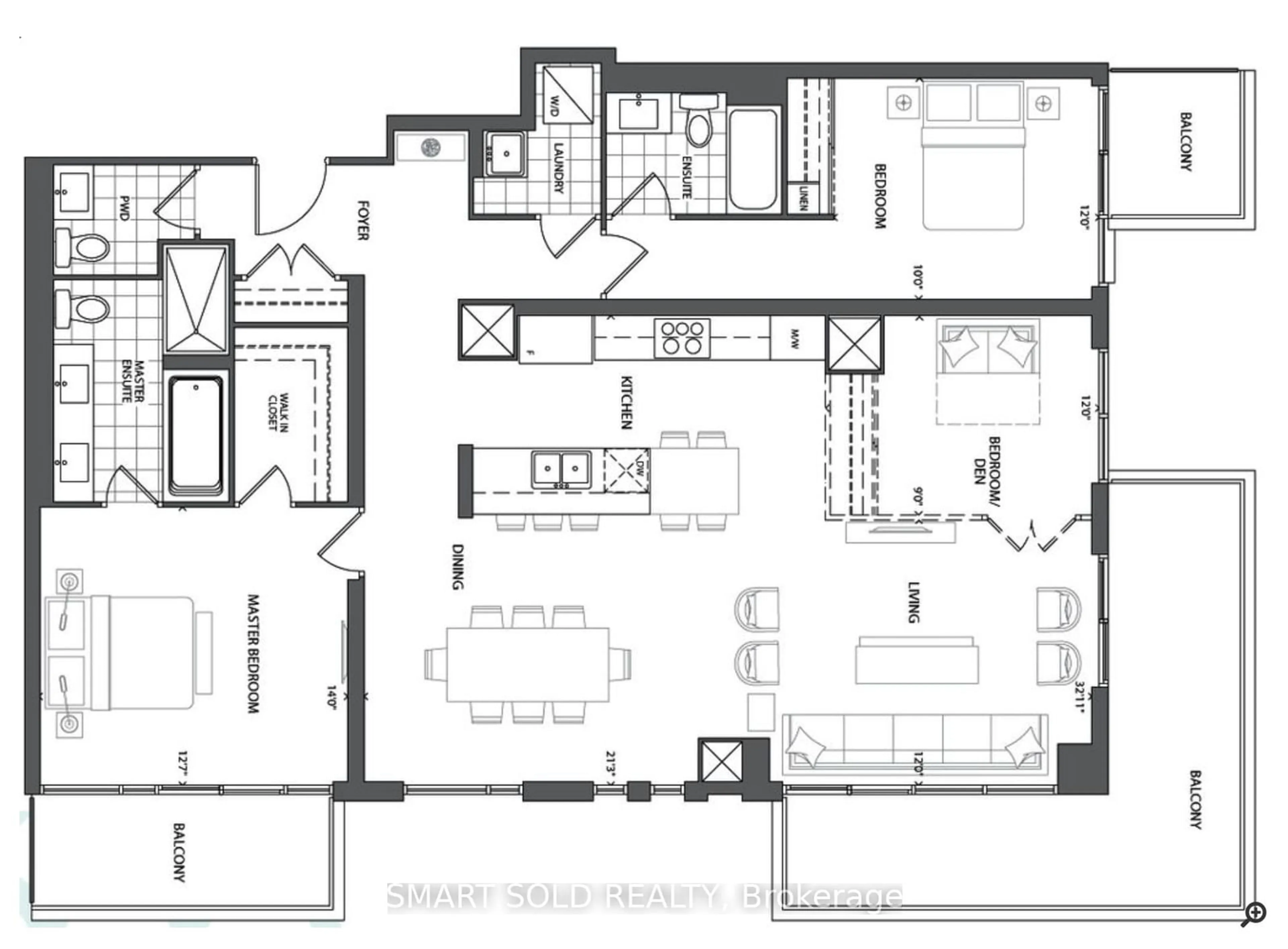 Floor plan for 609 Avenue Rd #1903, Toronto Ontario M4V 2K3