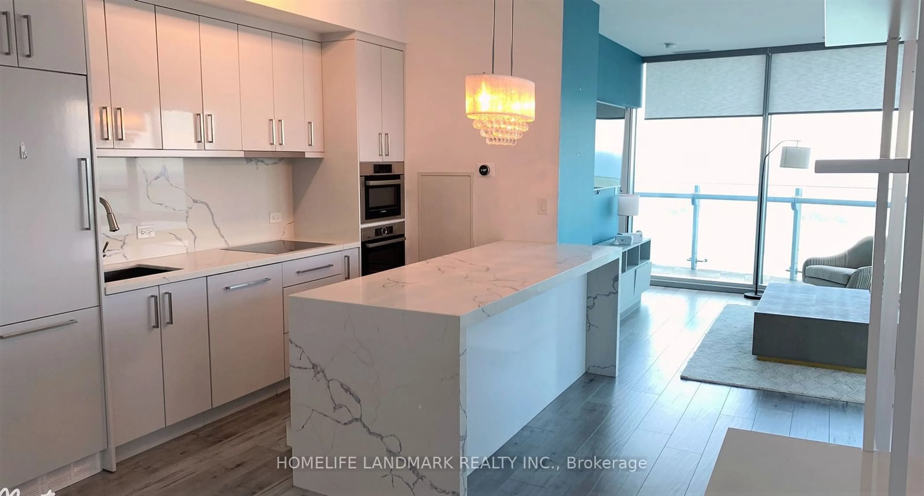 Contemporary kitchen, ceramic floors for 12 York St #5204, Toronto Ontario M5J 0A9