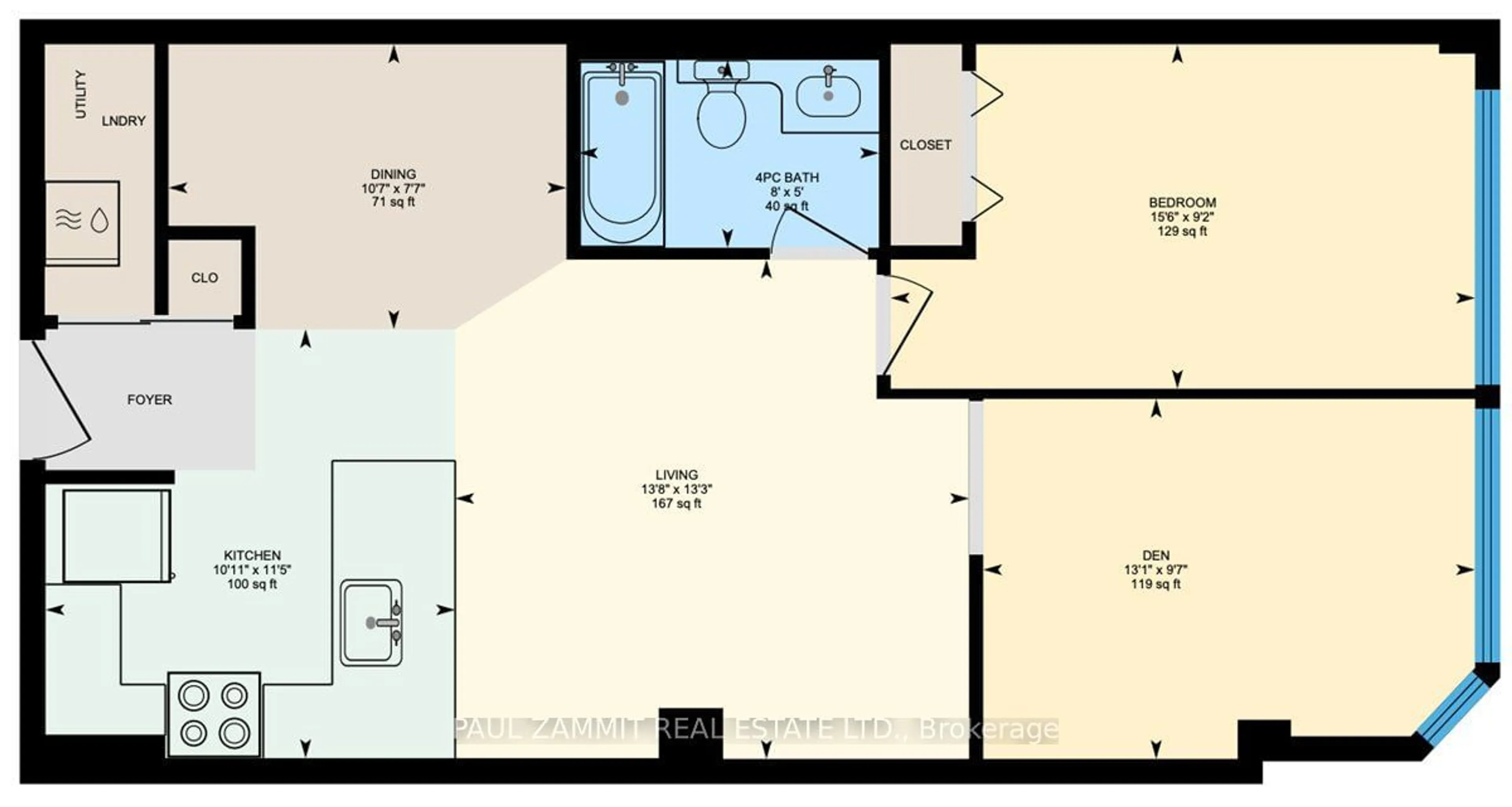 Floor plan for 393 King St #806, Toronto Ontario M5V 1N4