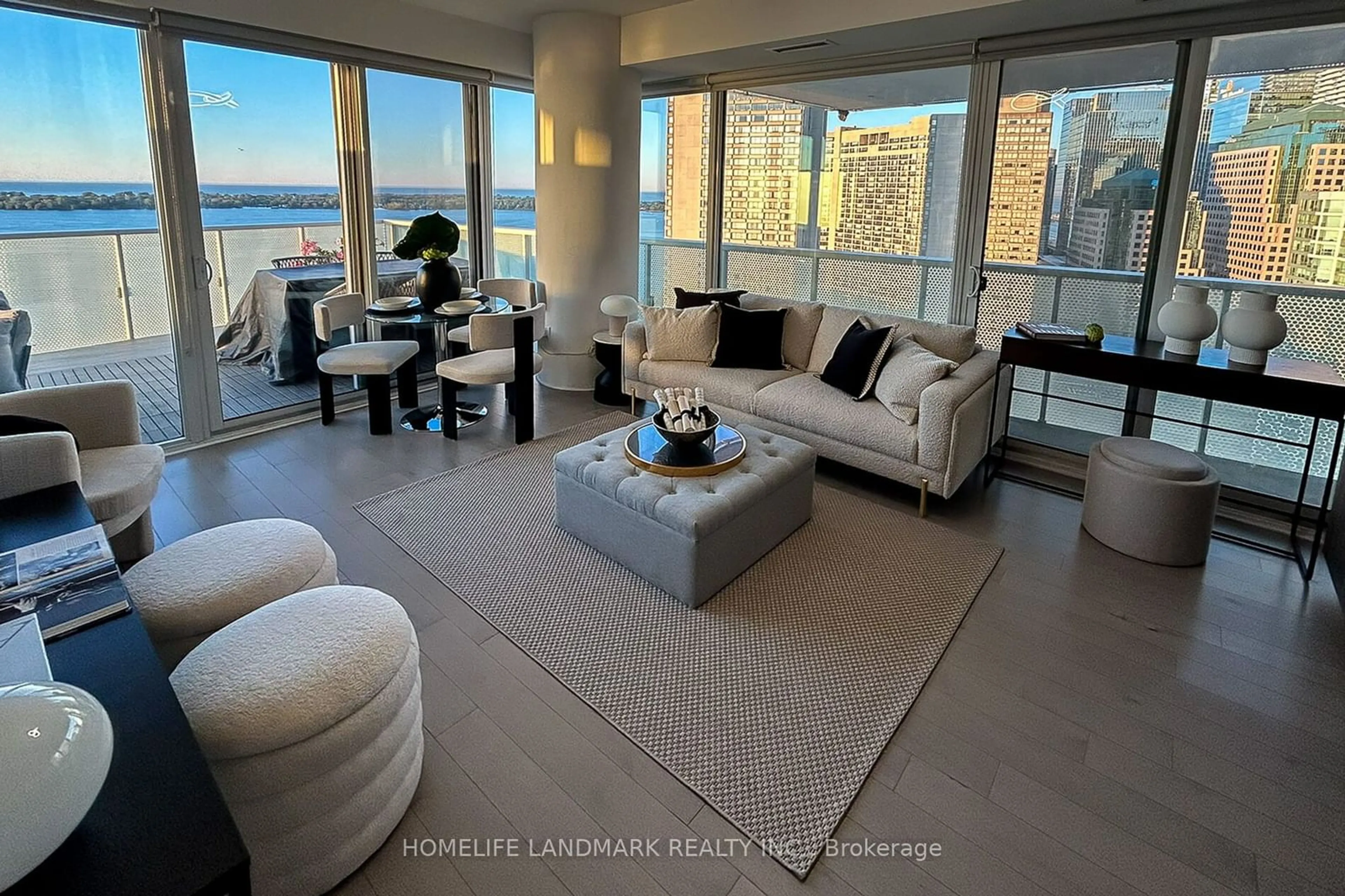 Living room, carpet floors for 15 Queens Quay #2304, Toronto Ontario M5E 0A4