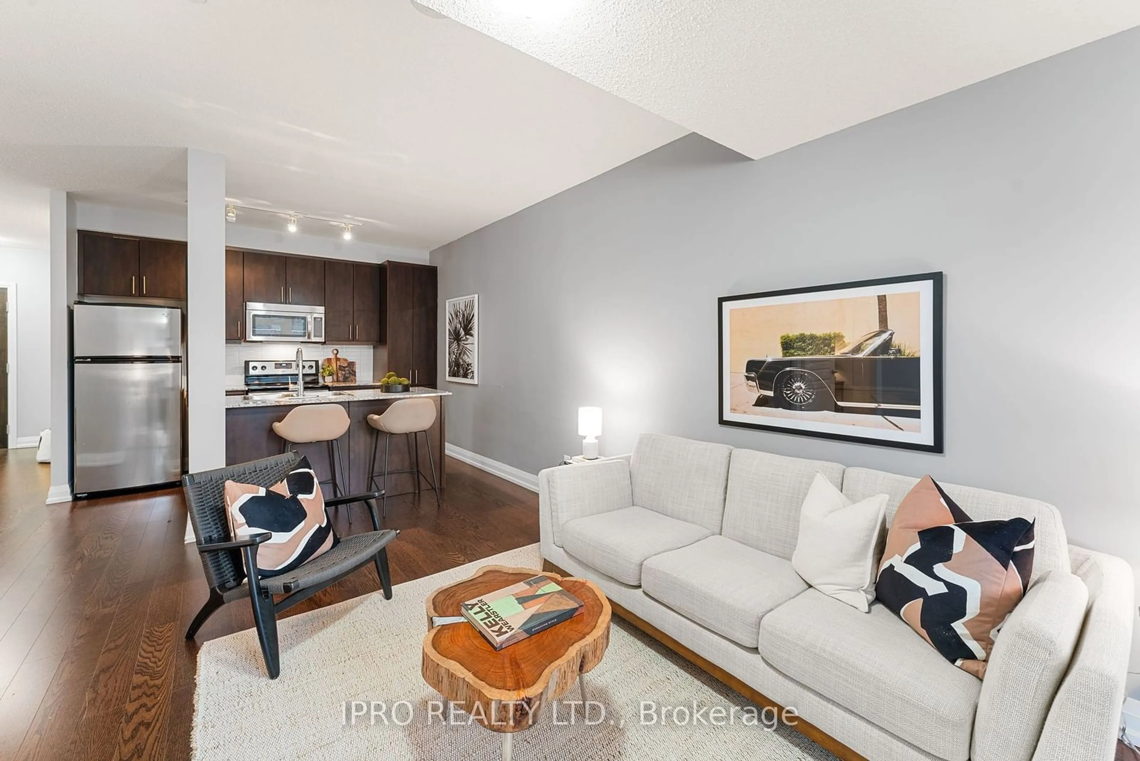 Living room, wood floors for 85 The Donway Way #210, Toronto Ontario M3C 0L9