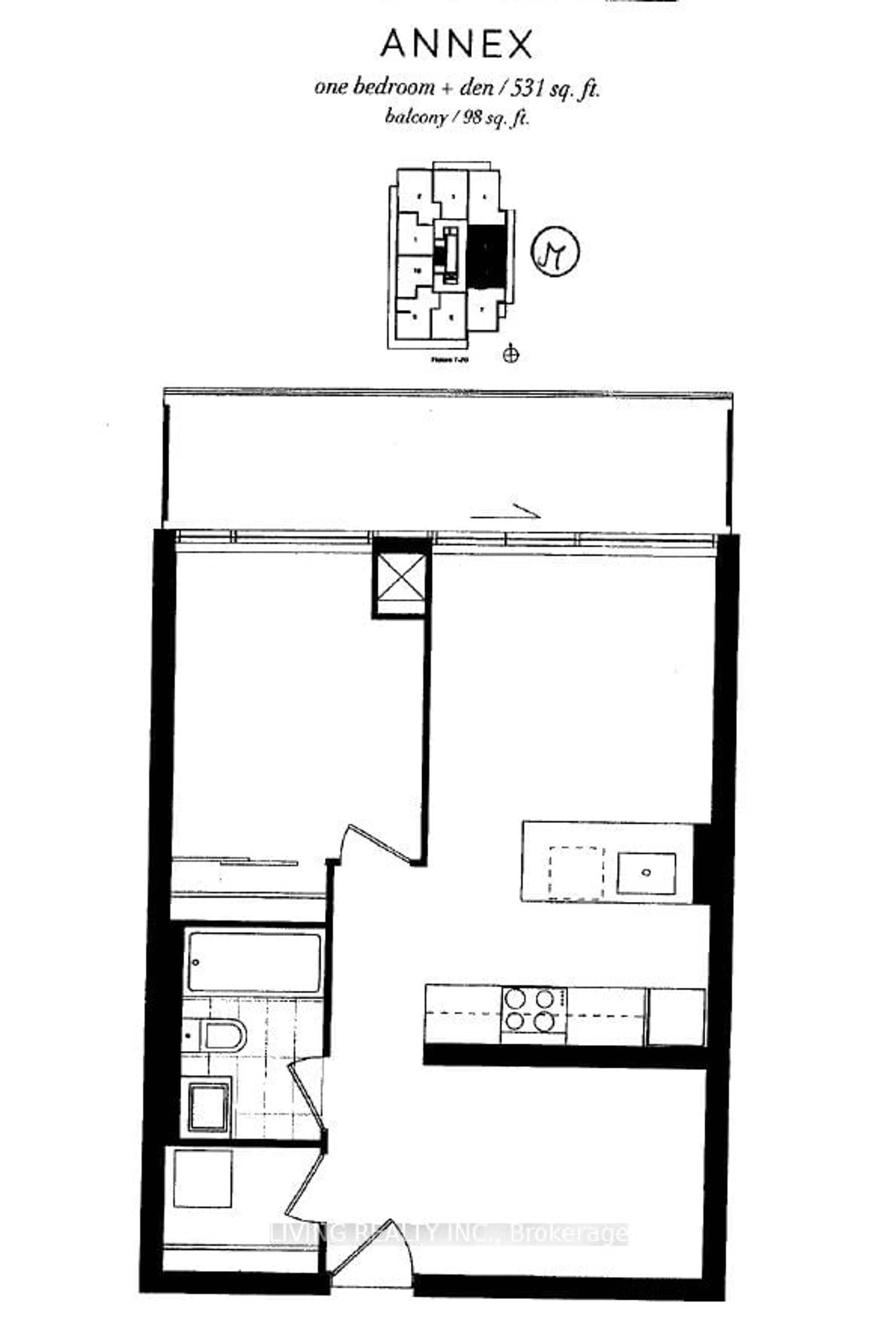 Floor plan for 181 Bedford Rd #1906, Toronto Ontario M5R 0C2