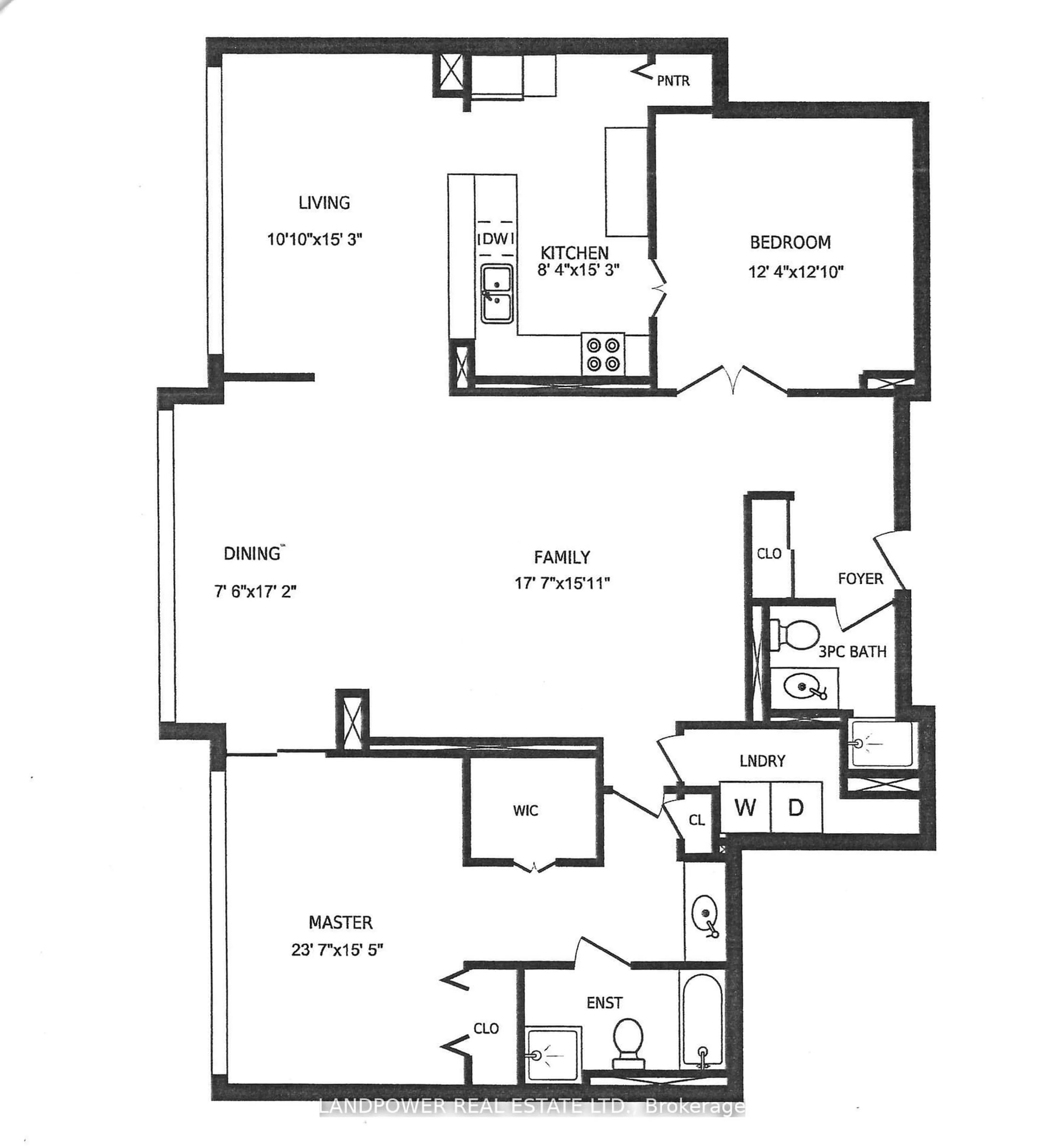 Floor plan for 65 Skymark Dr #2307, Toronto Ontario M2H 3N9