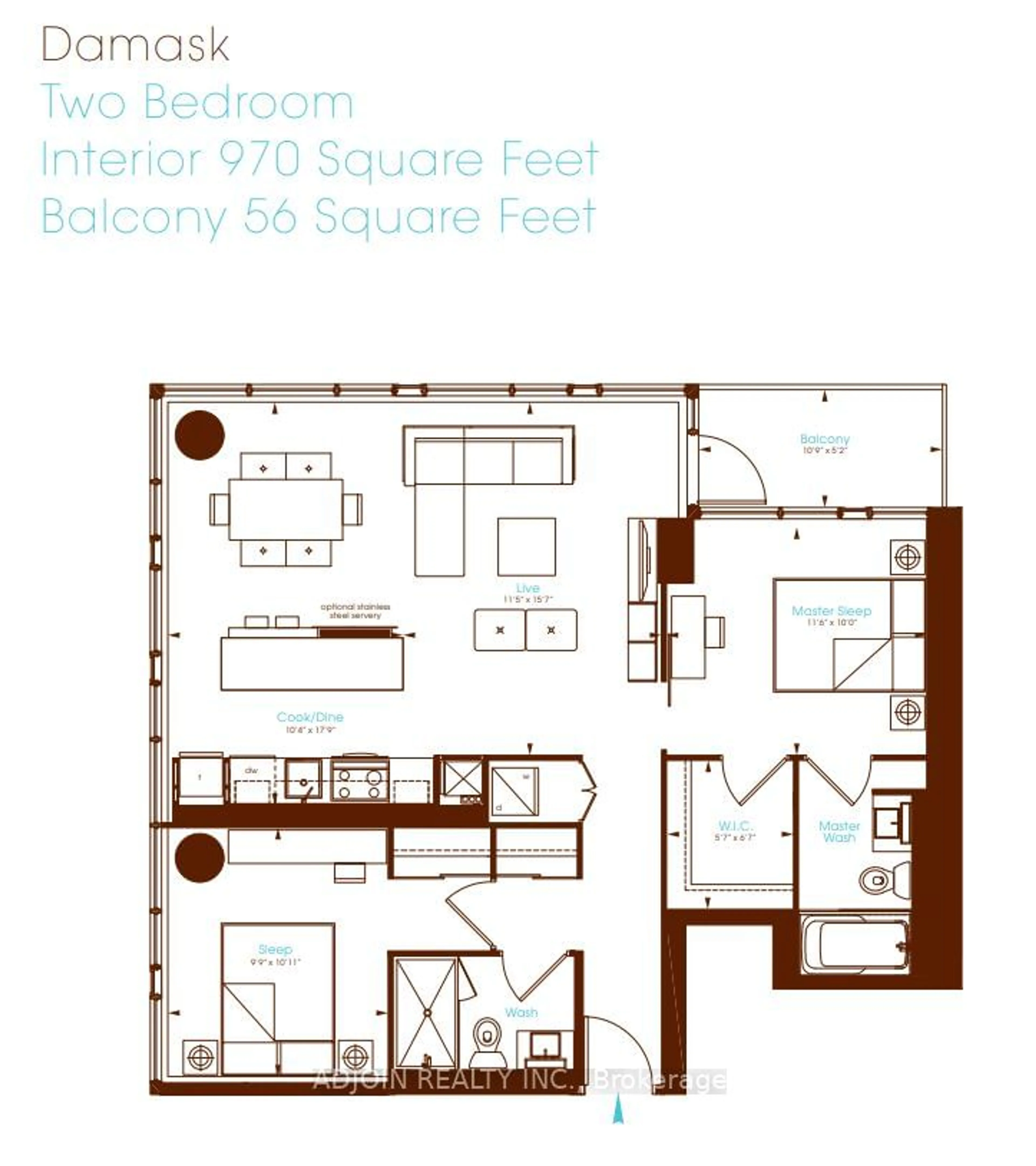 Floor plan for 8 Charlotte St #3303, Toronto Ontario M5V 0K4