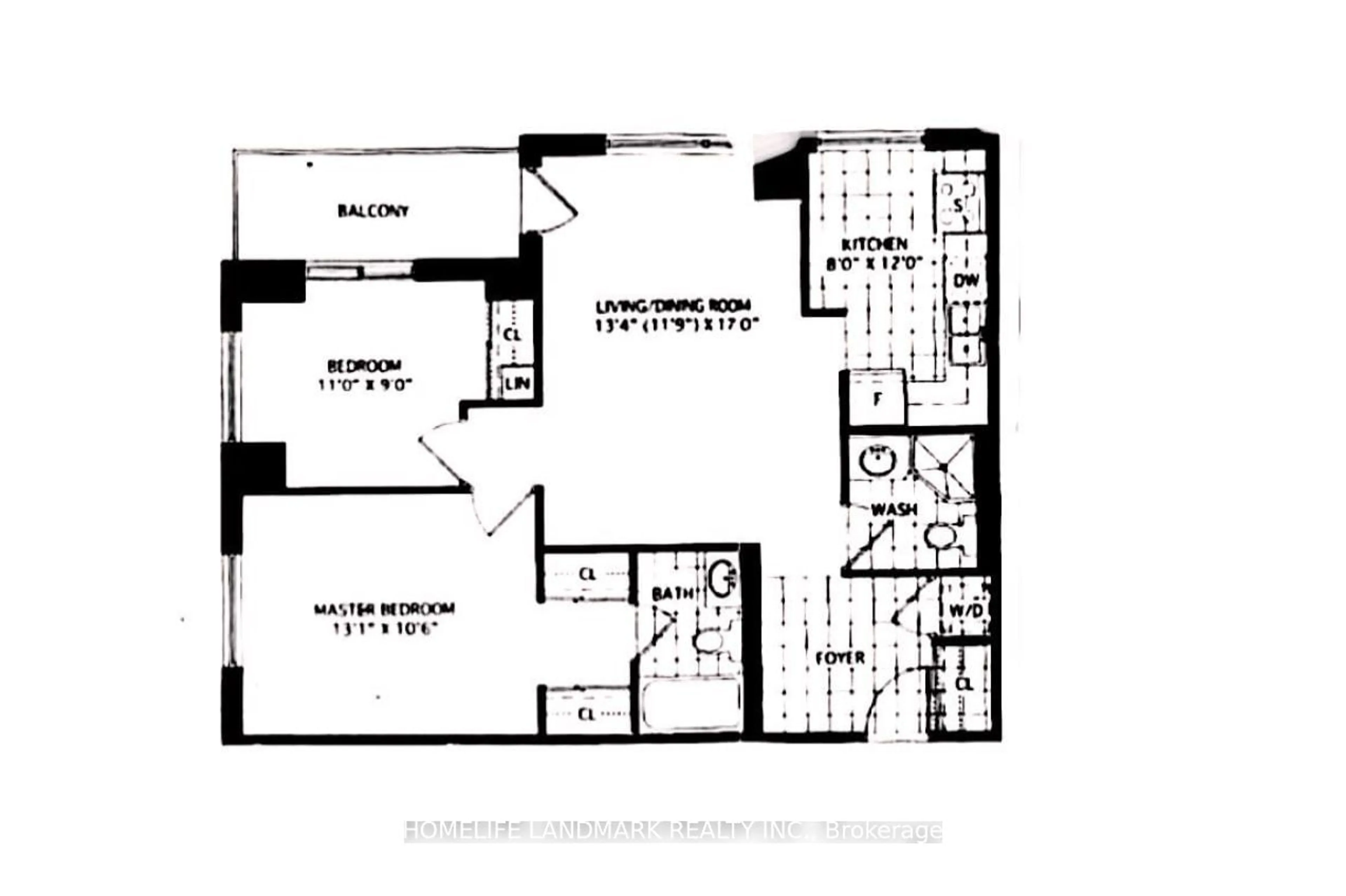 Floor plan for 260 Doris Ave #302, Toronto Ontario M2N 6X9