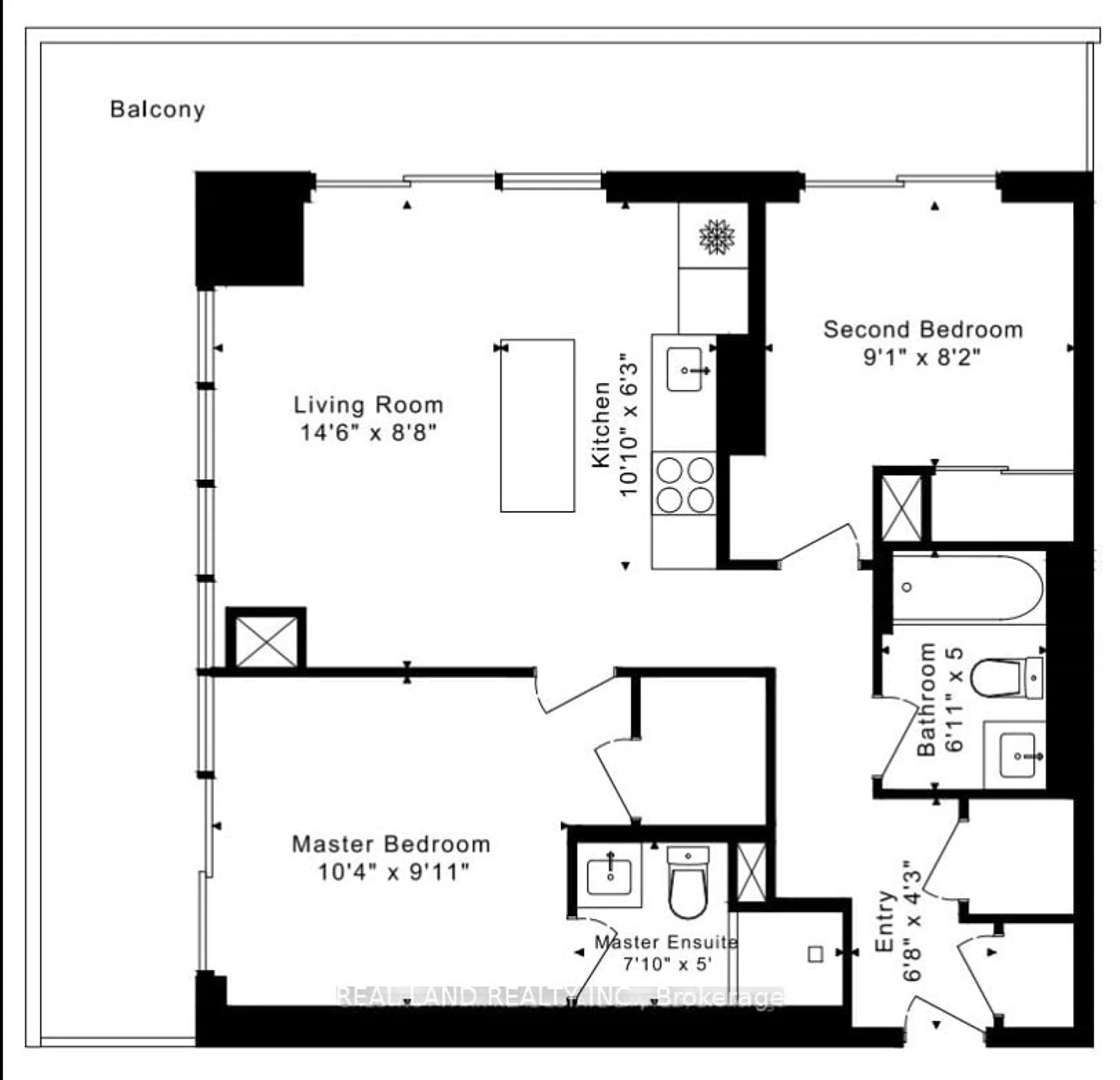 Floor plan for 8 Eglinton Ave #608, Toronto Ontario M4P 0C1