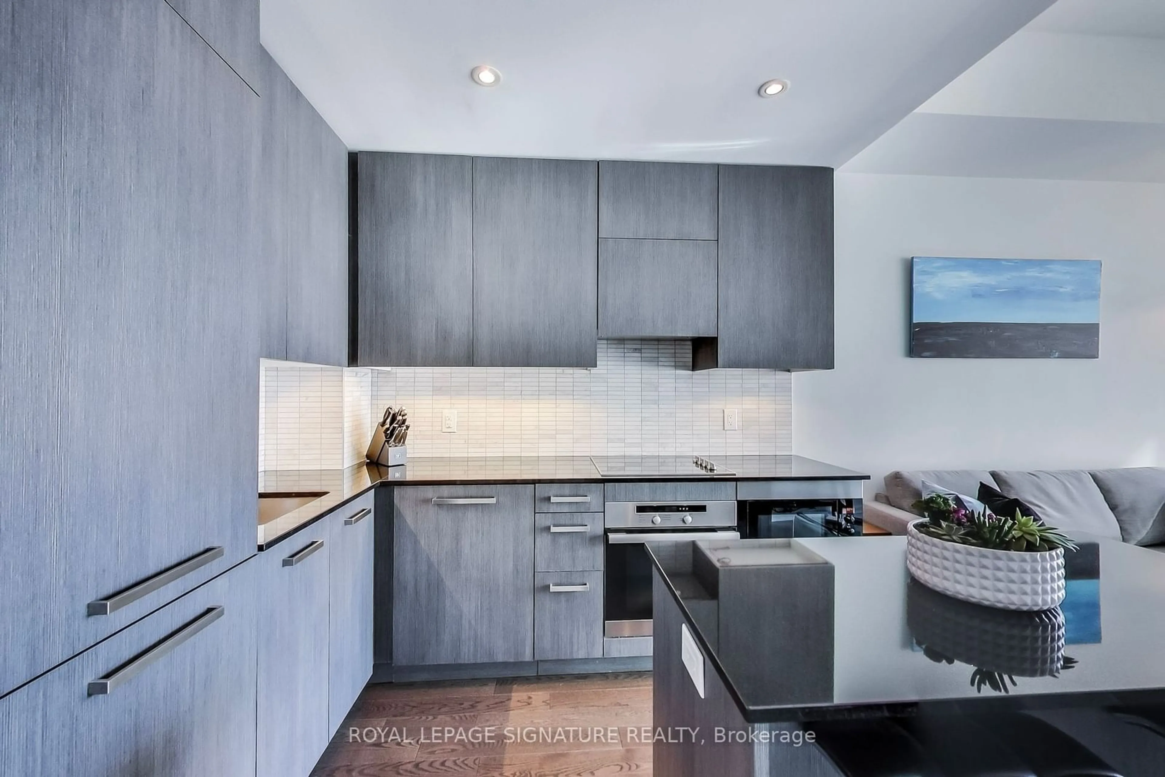 Contemporary kitchen, wood floors for 8 The Esplanade #1104, Toronto Ontario M5E 0A6