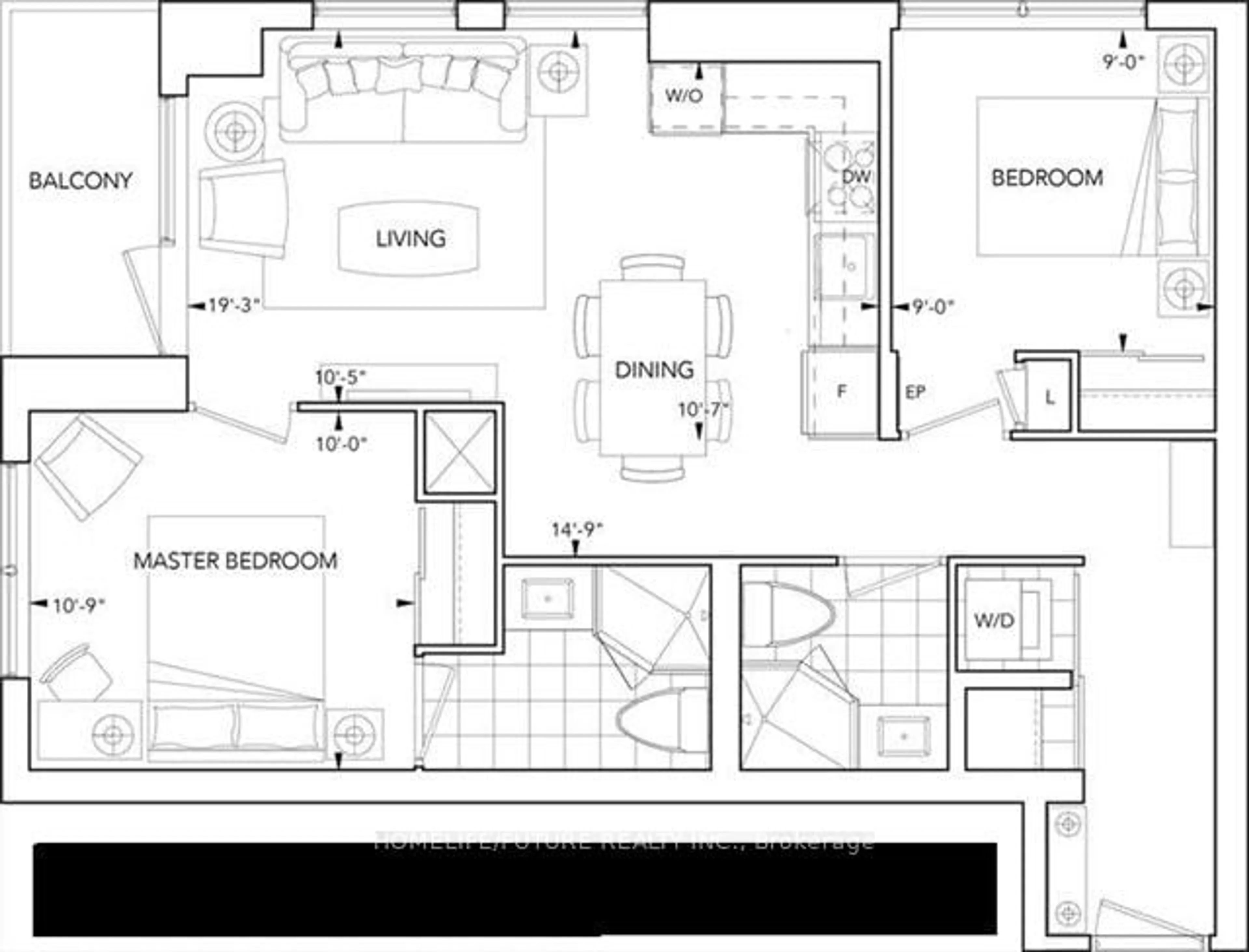 Floor plan for 120 Harrison Garden Blvd #1403, Toronto Ontario M2N 0H1