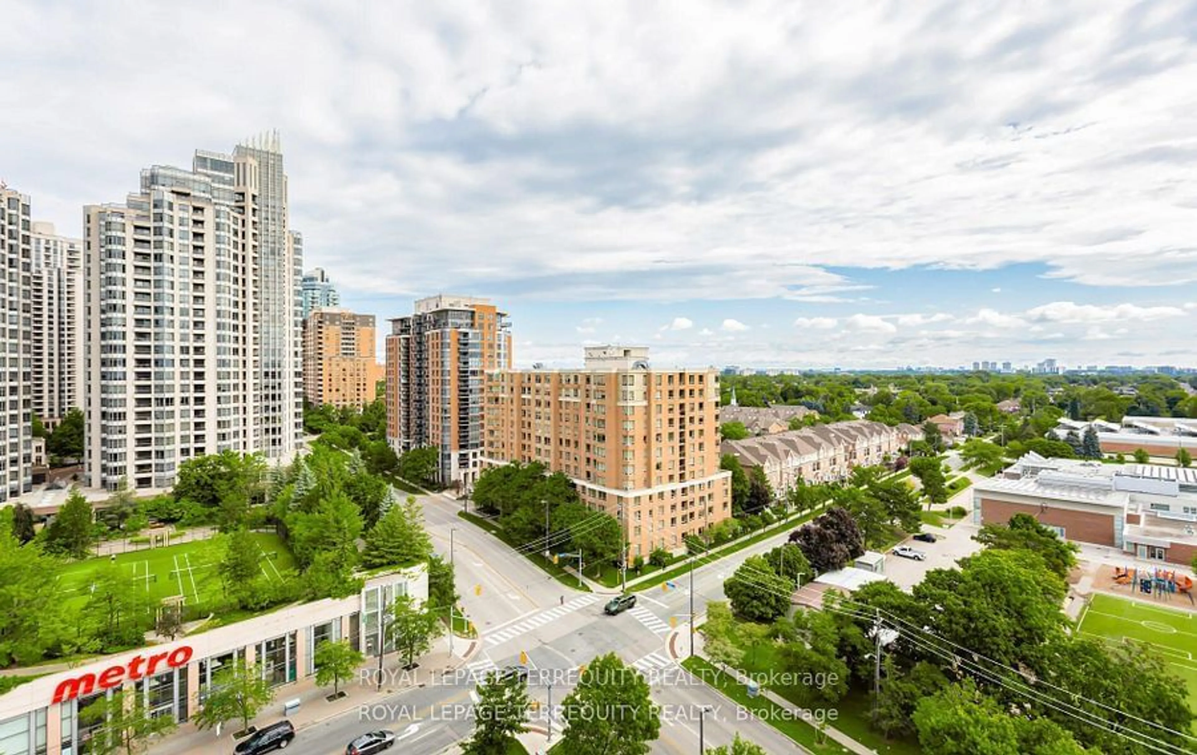 A pic from exterior of the house or condo, the view of city buildings for 8 Mckee Ave #1408, Toronto Ontario M2N 7E5