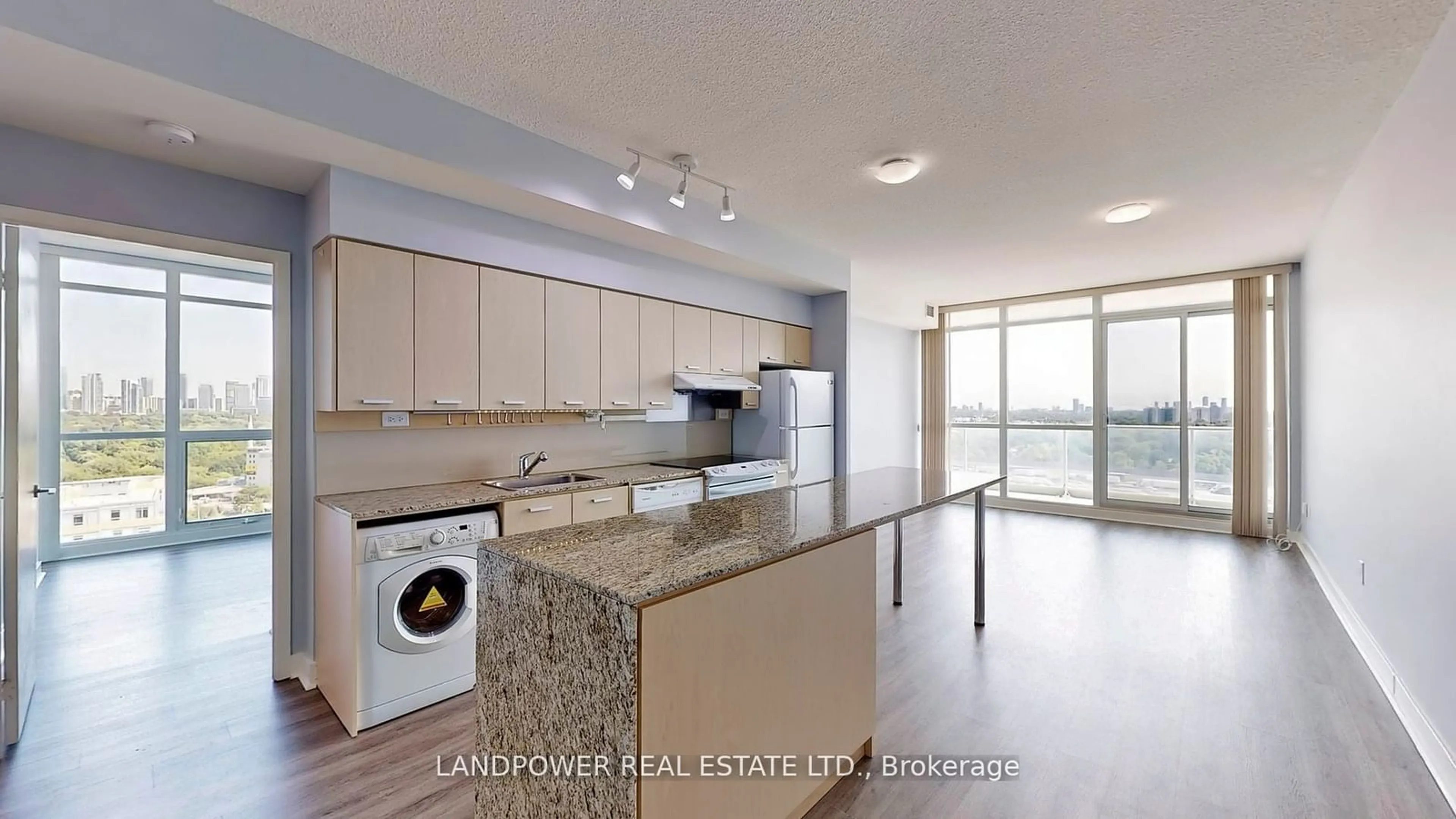 Standard kitchen, wood floors for 29 Singer Crt #2011, Toronto Ontario M2K 0B3