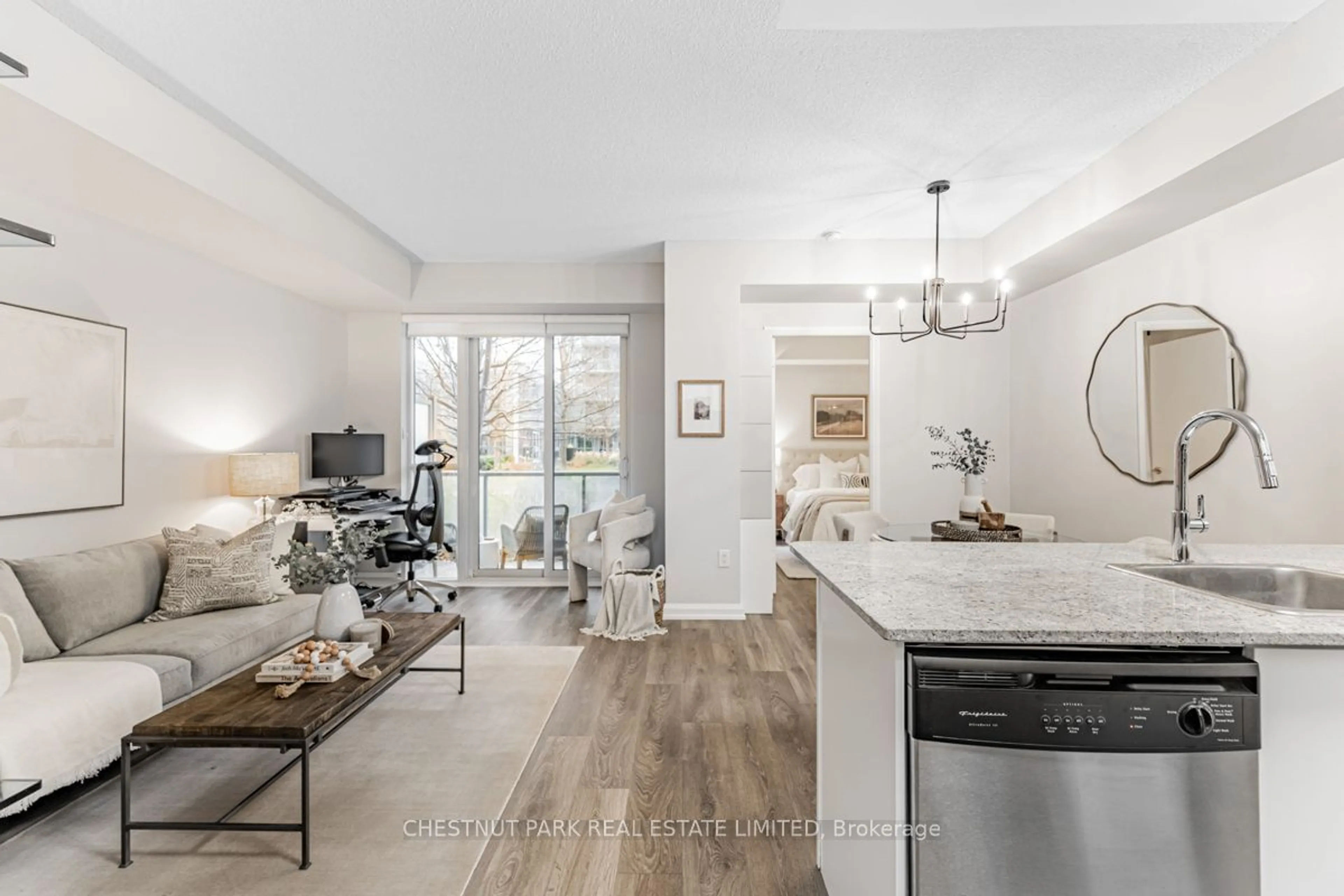 Open concept kitchen for 25 Cole St #328, Toronto Ontario M5A 4M3