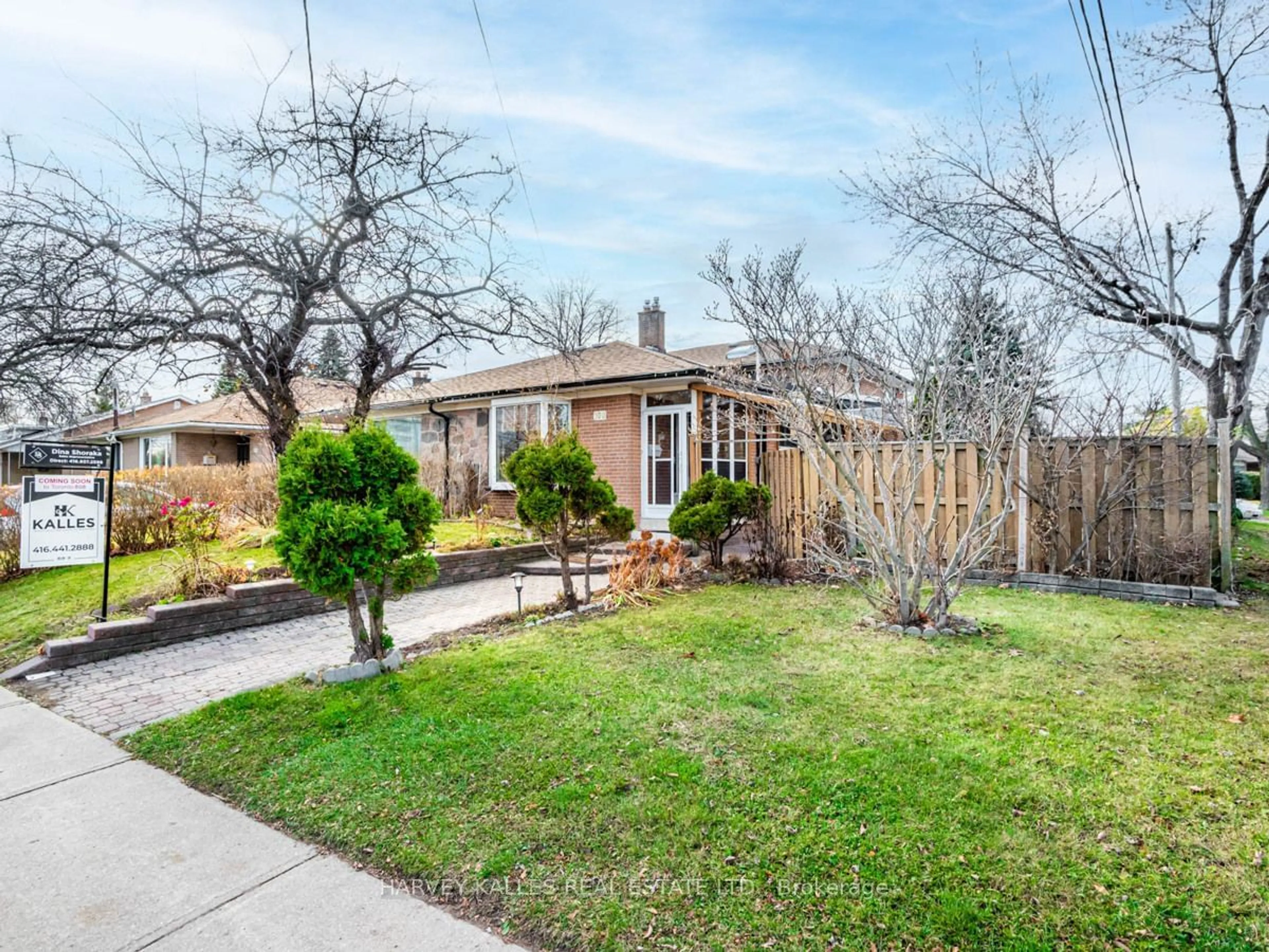 Frontside or backside of a home, the fenced backyard for 100 Fenside Dr, Toronto Ontario M3A 2V6