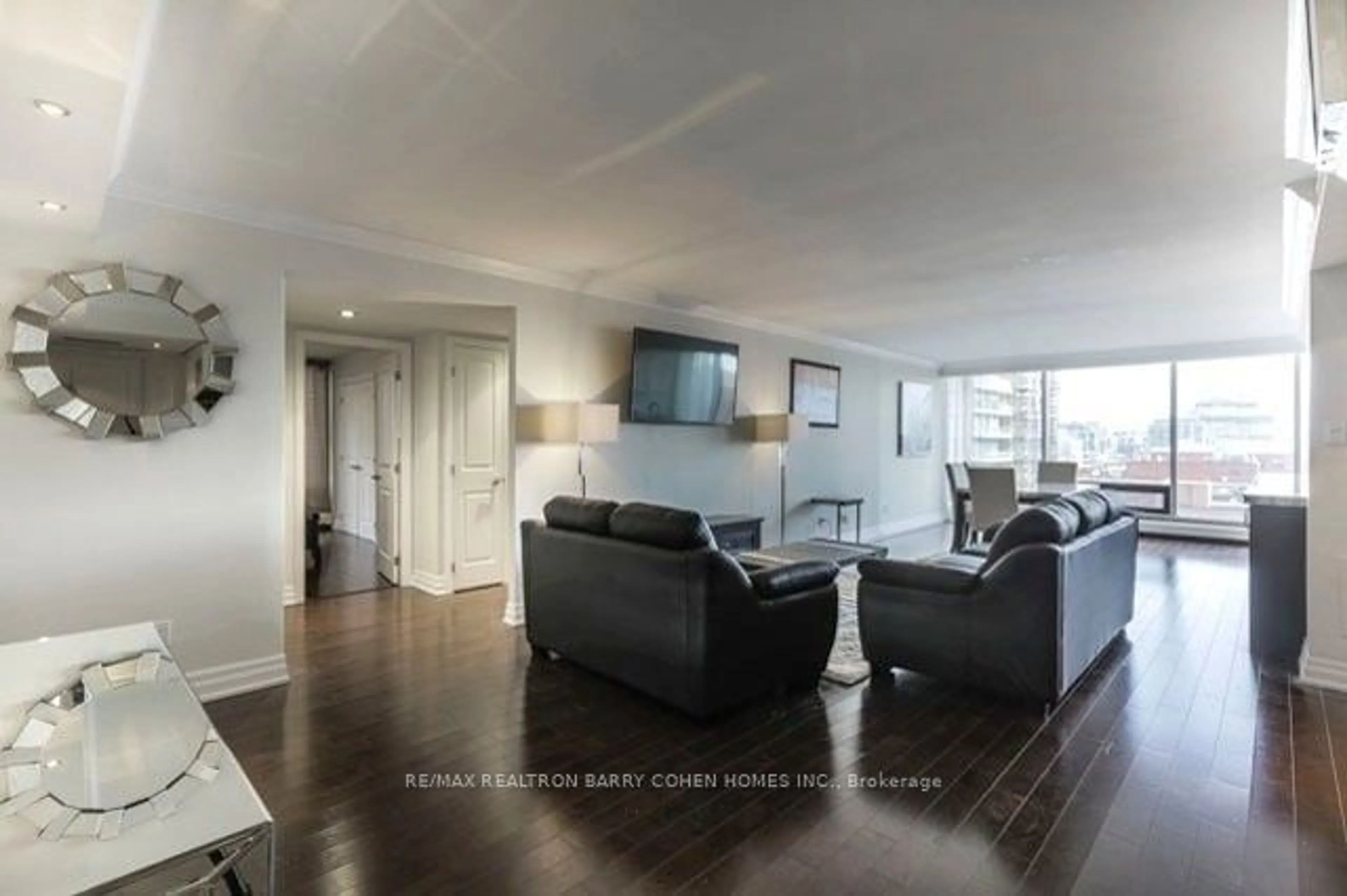 Living room, wood floors for 30 Wellington St #1204, Toronto Ontario M5E 1S3