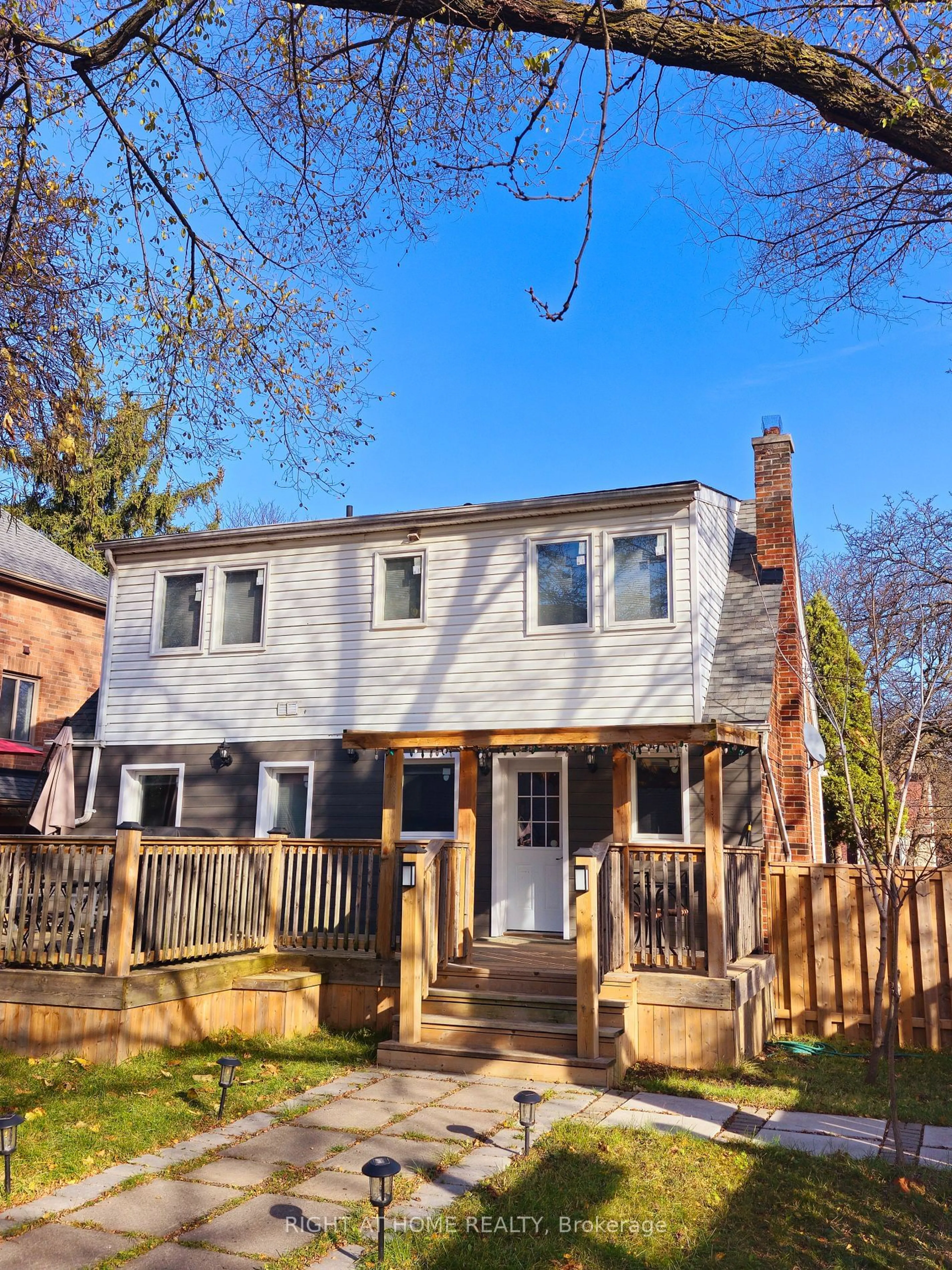 A pic from exterior of the house or condo, the fenced backyard for 310 Senlac Rd, Toronto Ontario M2R 1R1