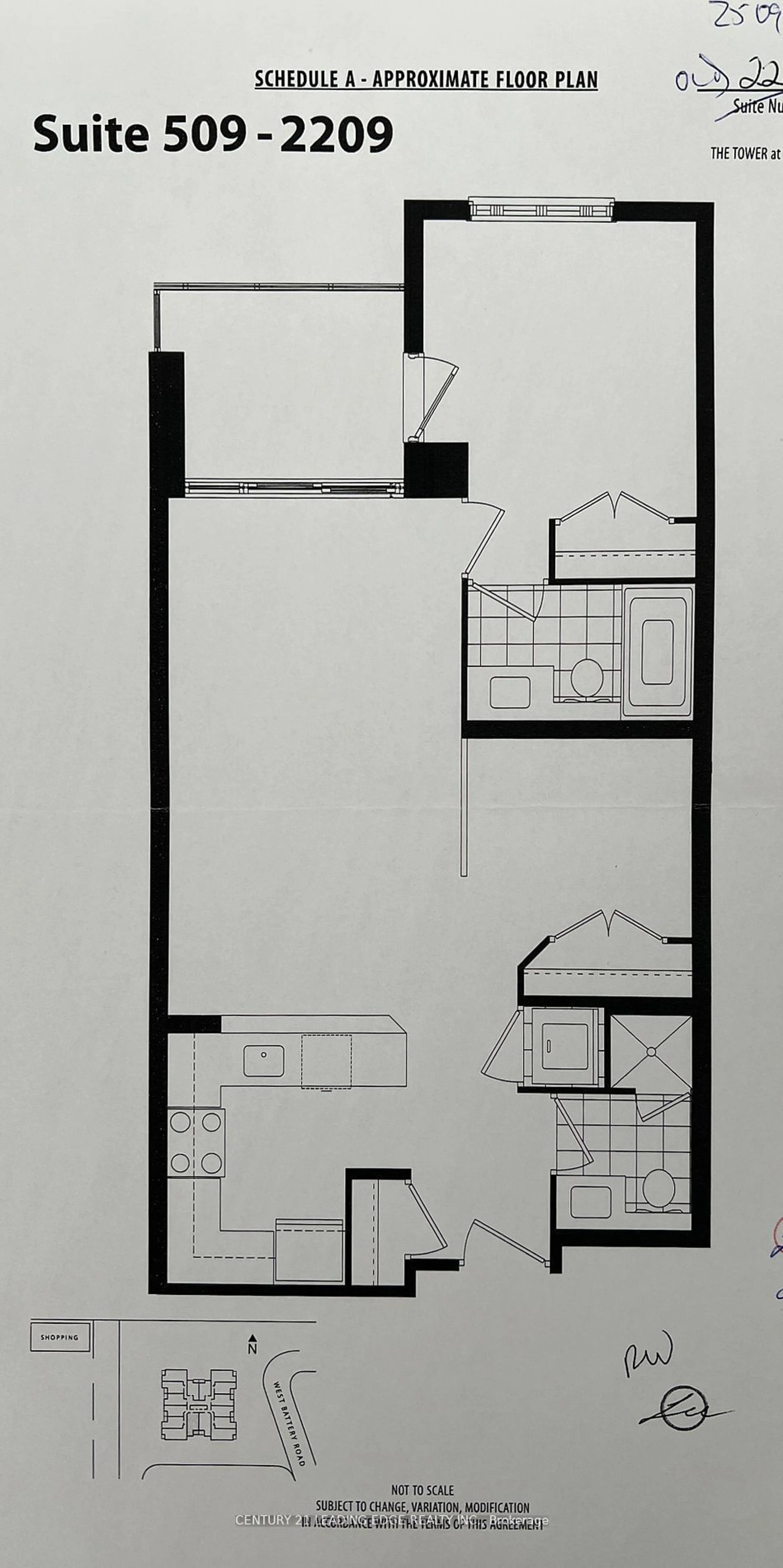 Floor plan for 125 Western Battery Rd #2509, Toronto Ontario M6K 3R8