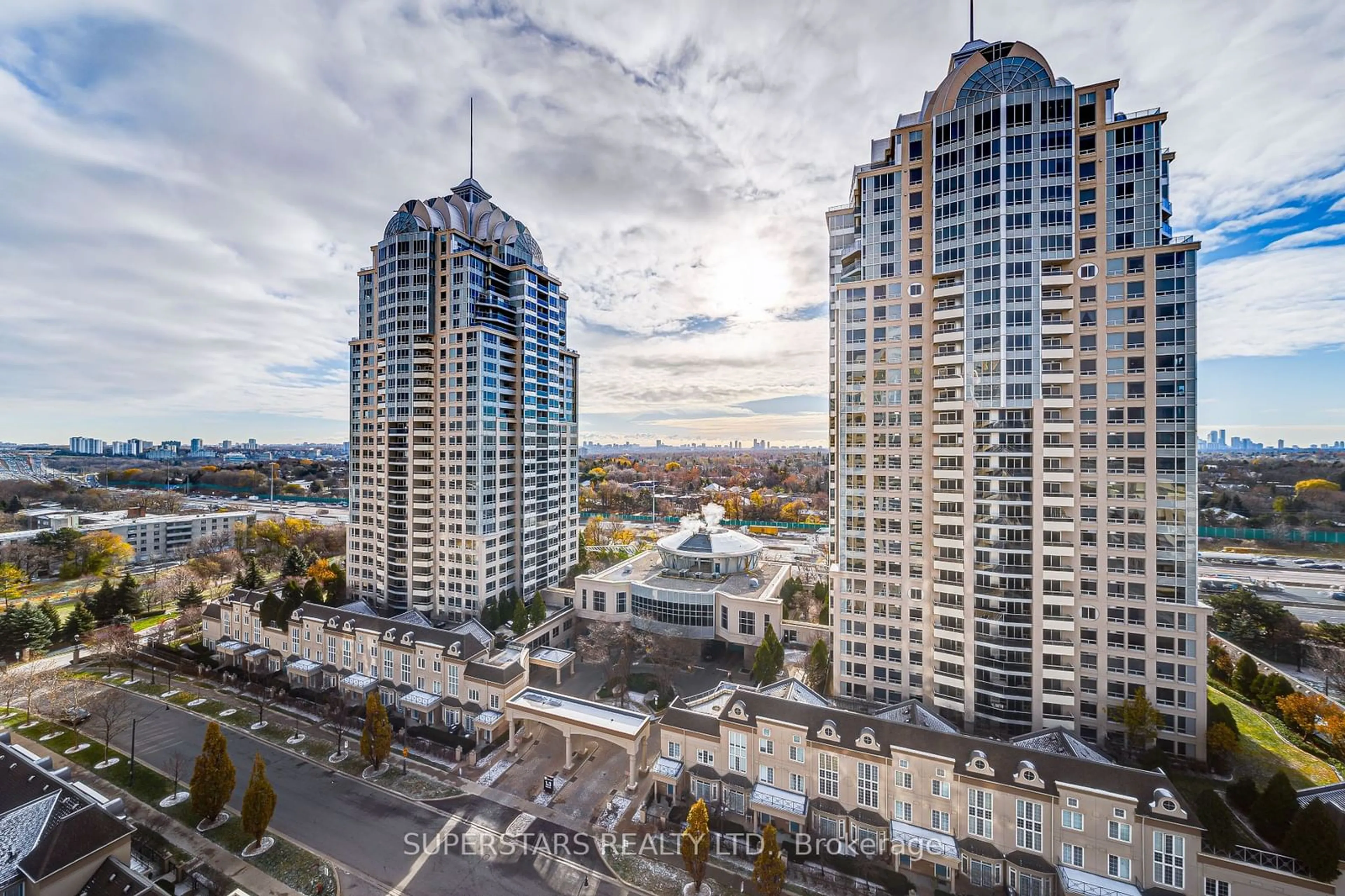 A pic from exterior of the house or condo, the view of city buildings for 2 Rean Dr #1609, Toronto Ontario M2K 3B8