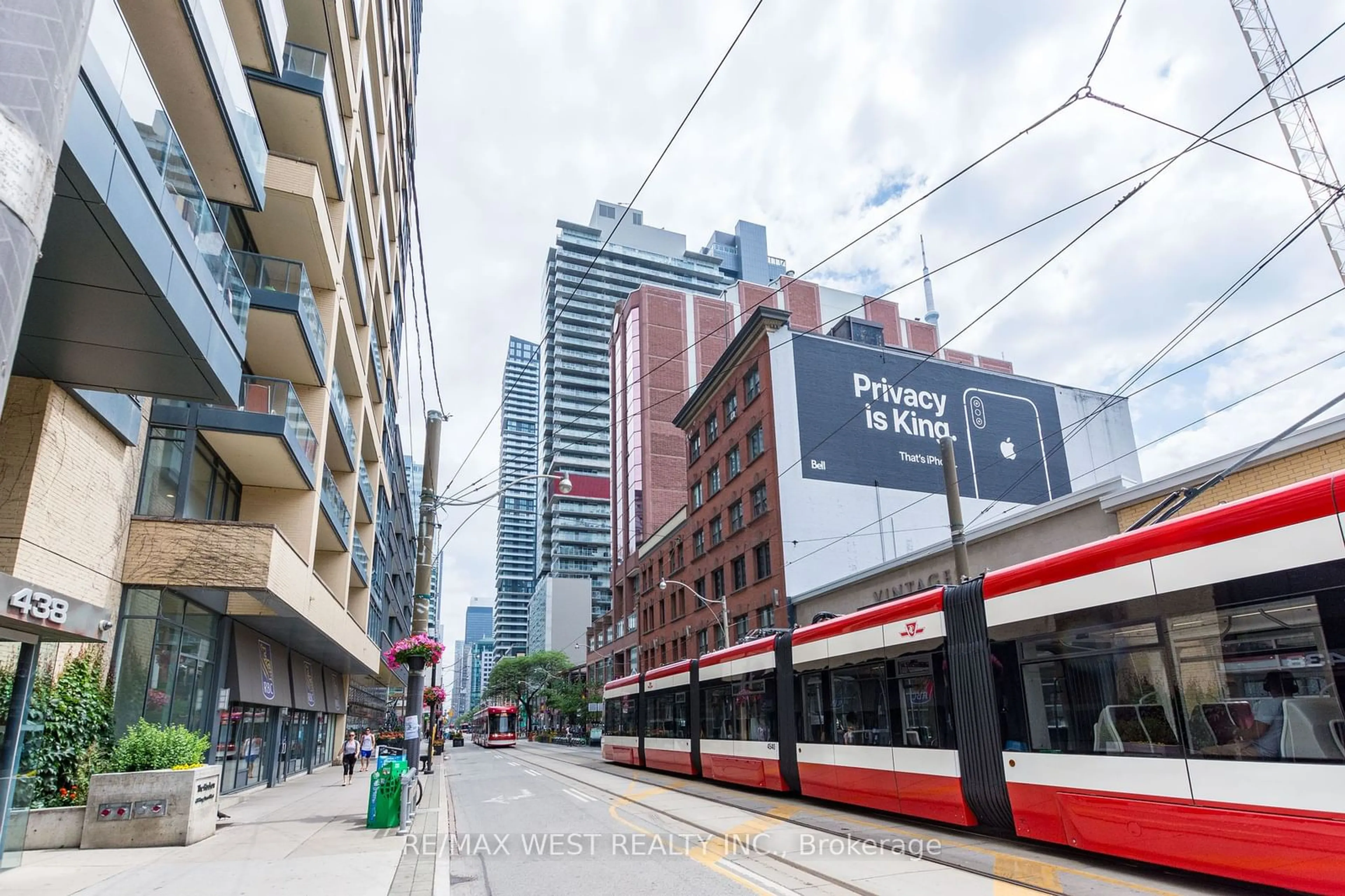 A pic from exterior of the house or condo, the street view for 375 King St #807, Toronto Ontario M5V 1K5