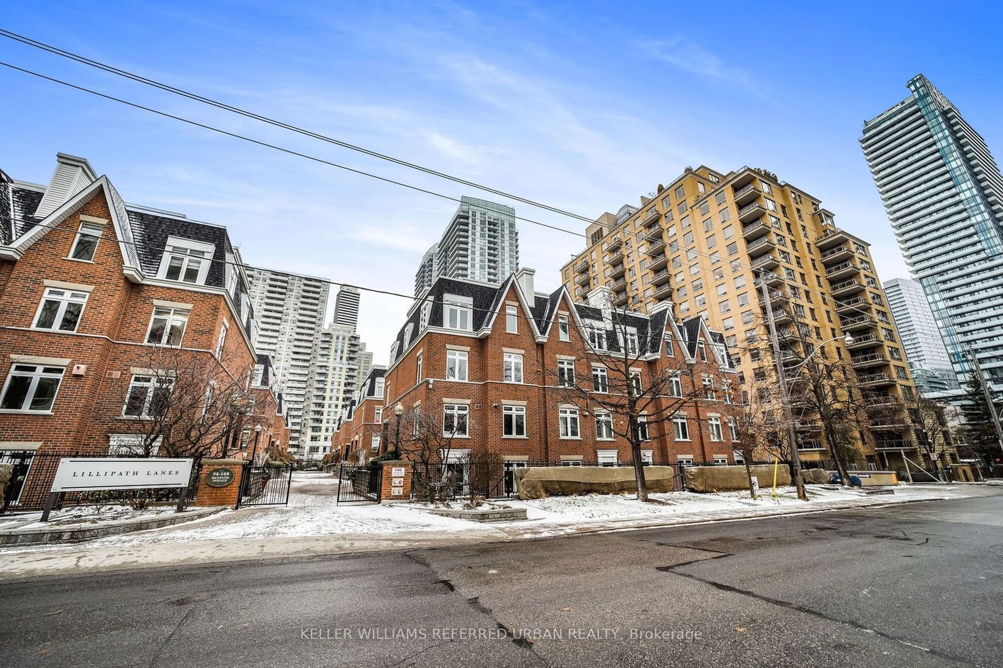 A pic from exterior of the house or condo, the street view for 108 Redpath Ave #15, Toronto Ontario M4S 2J7