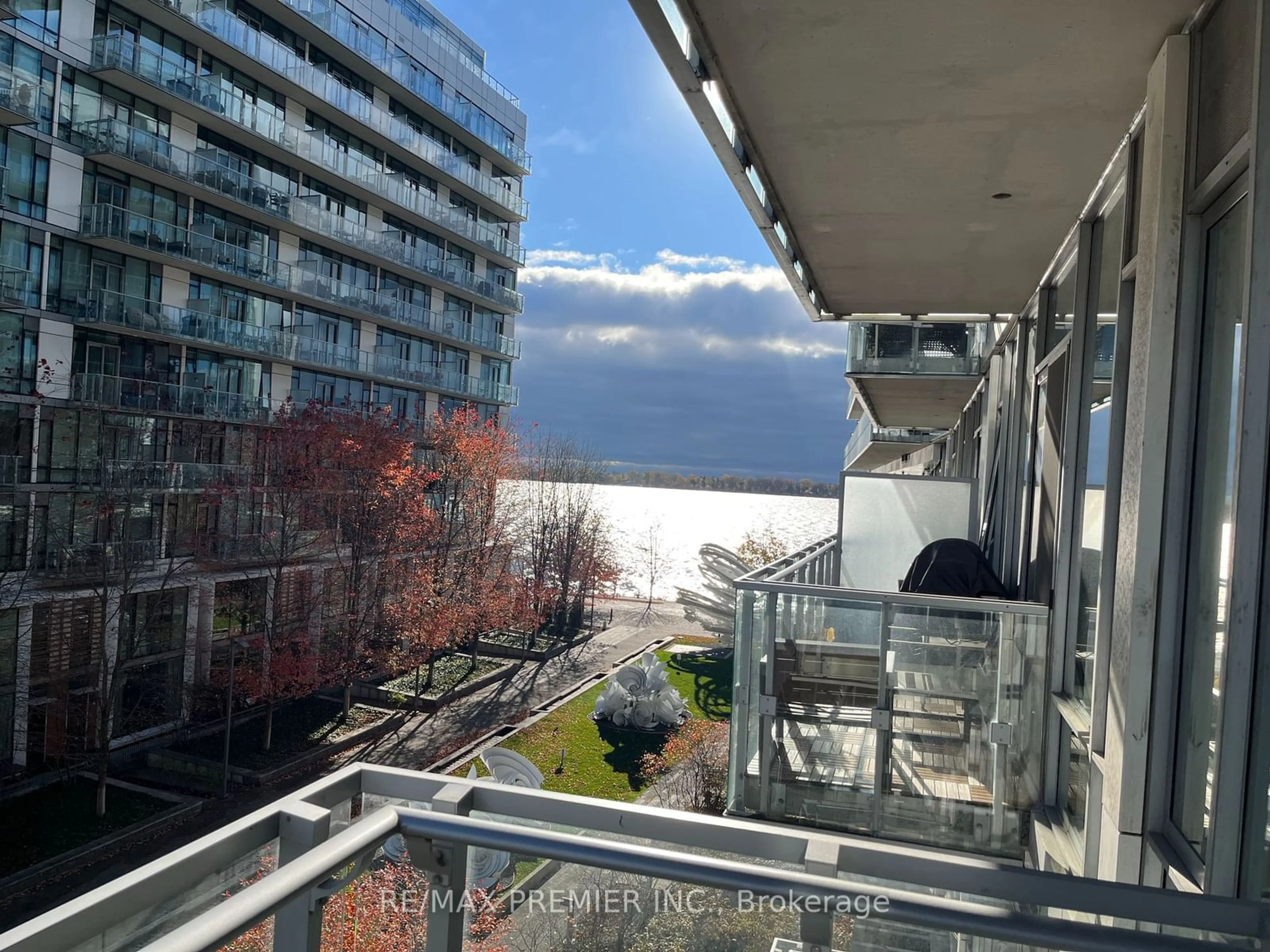 Balcony in the apartment, water/lake/river/ocean view for 29 Queens Quay #421, Toronto Ontario M5E 0A4