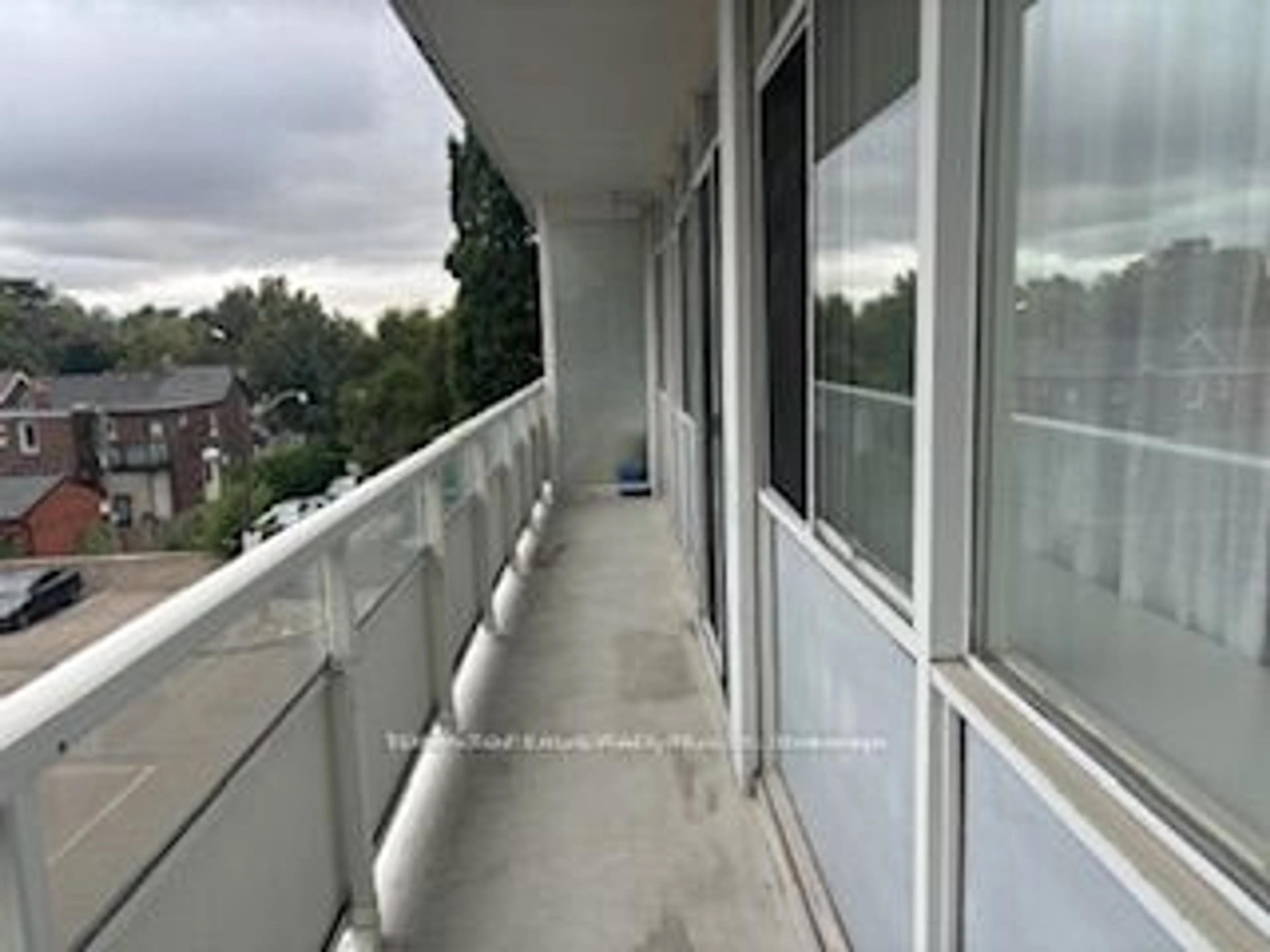 Balcony in the apartment, the street view for 580 Christie St #306, Toronto Ontario M6G 3E3