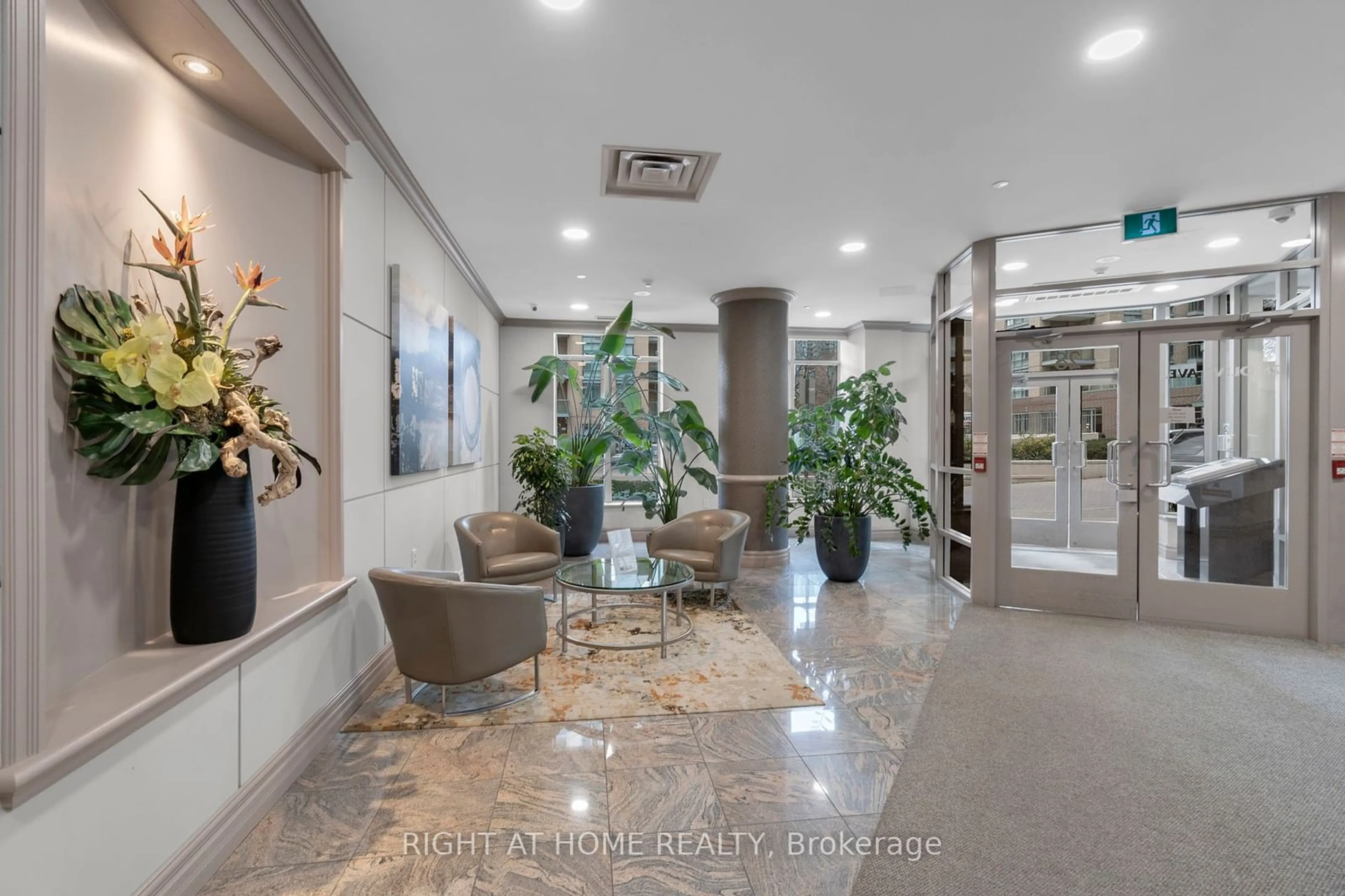 Indoor lobby, ceramic floors for 28 Olive Ave #1505, Toronto Ontario M2N 7E6