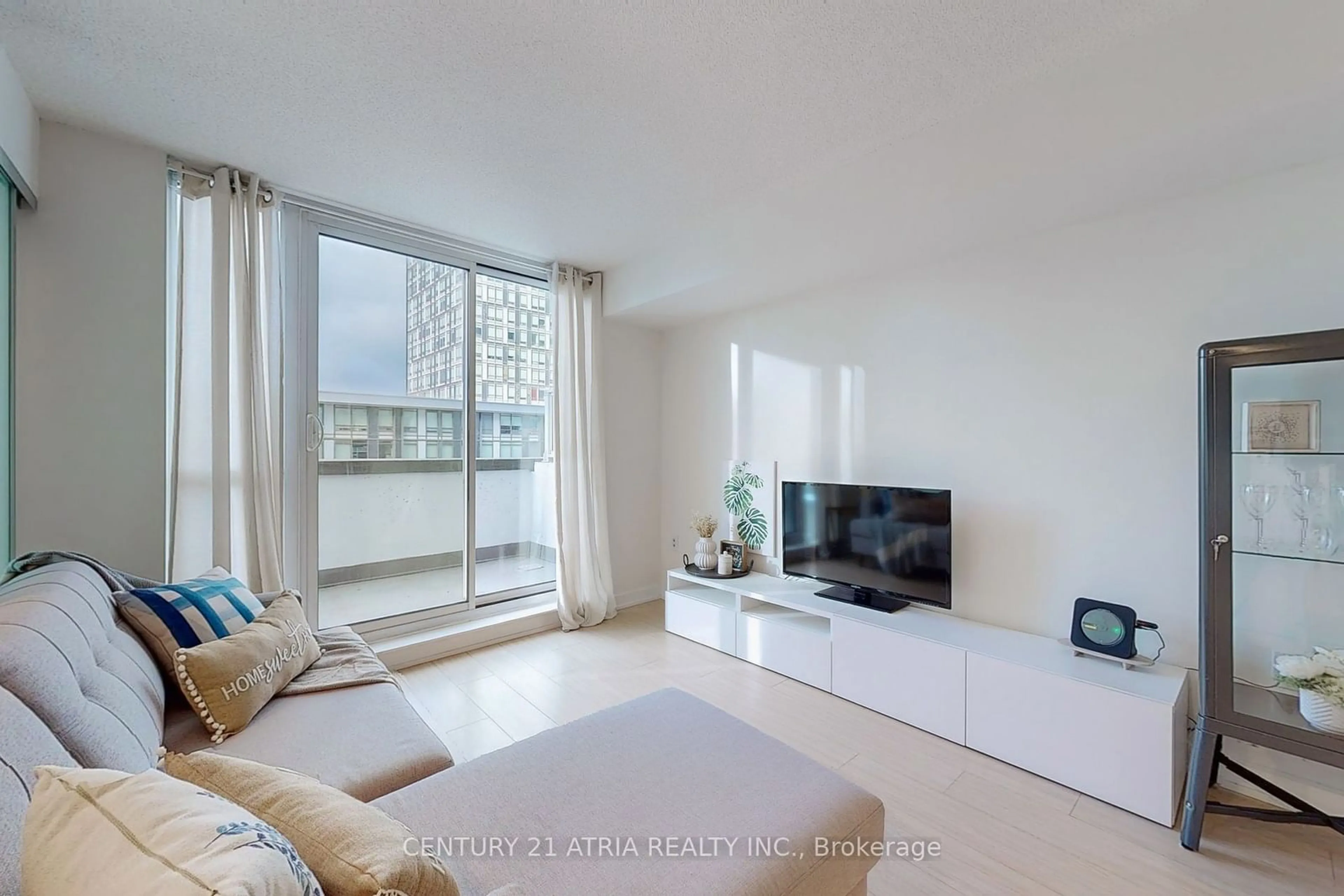 Living room, wood floors for 85 Queens Wharf Rd #810, Toronto Ontario M5V 0J9