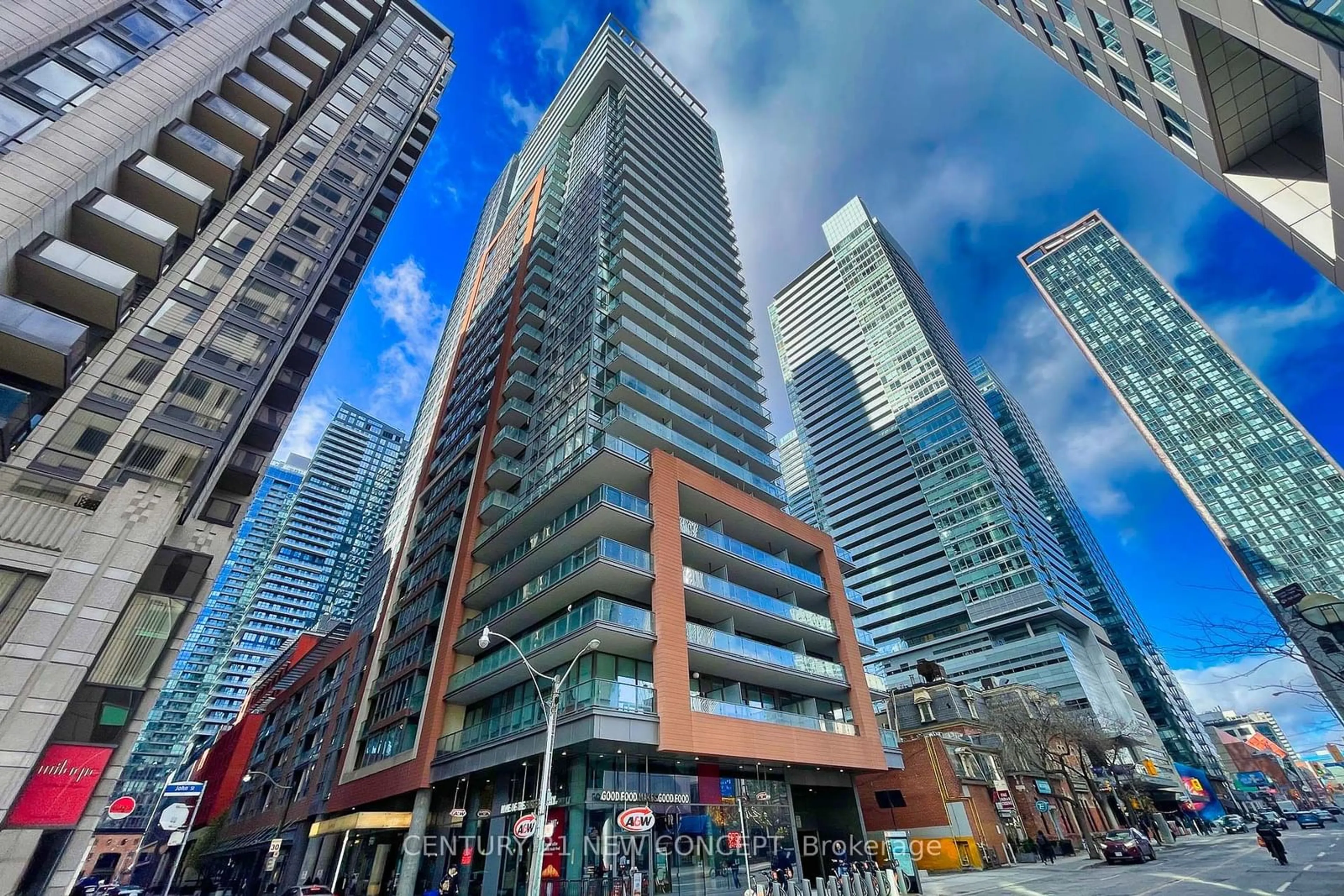 A pic from exterior of the house or condo, the view of city buildings for 8 Mercer St #803, Toronto Ontario M5V 0C4