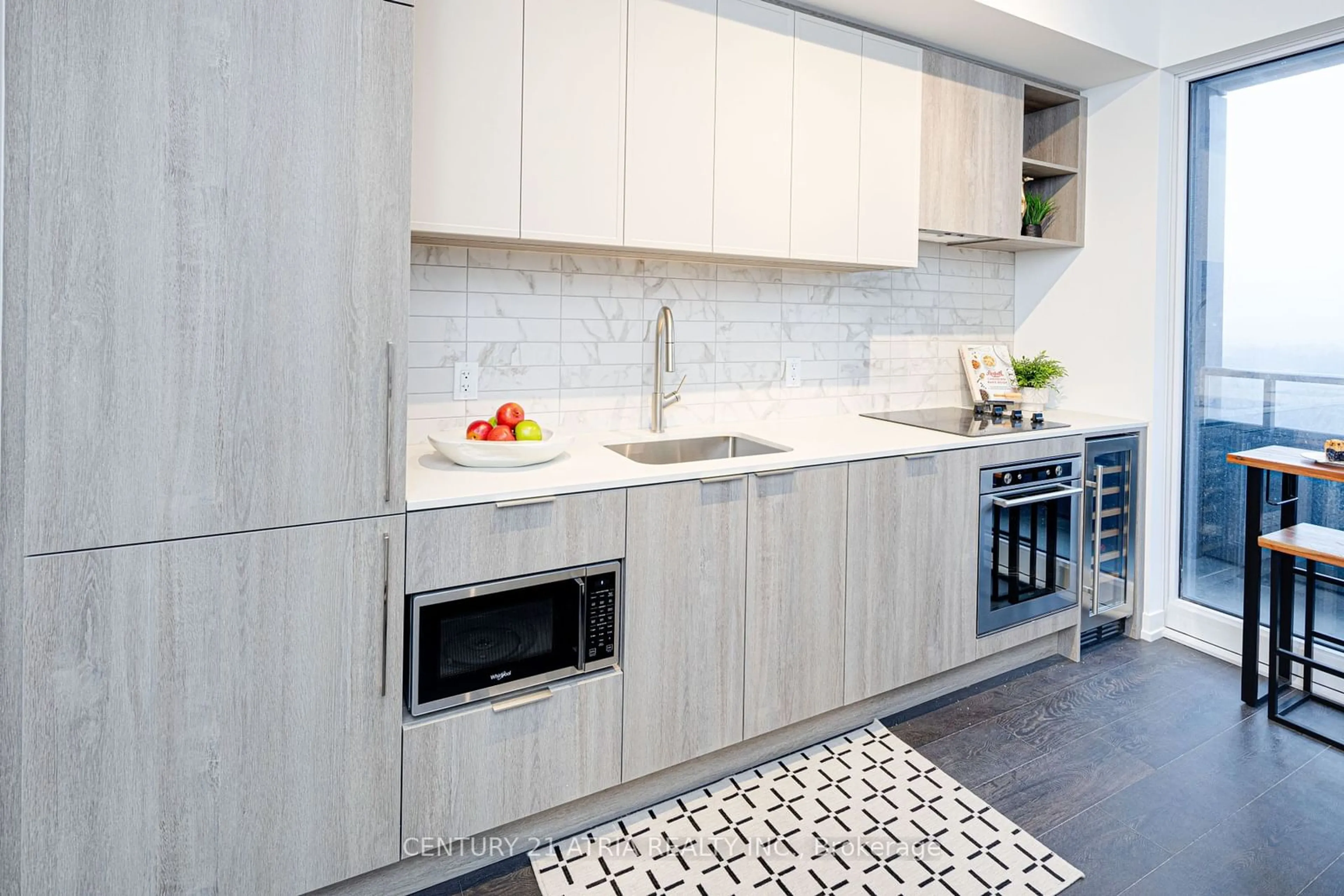 Contemporary kitchen, ceramic/tile floor for 2020 Bathurst St #1810, Toronto Ontario M5P 0A6