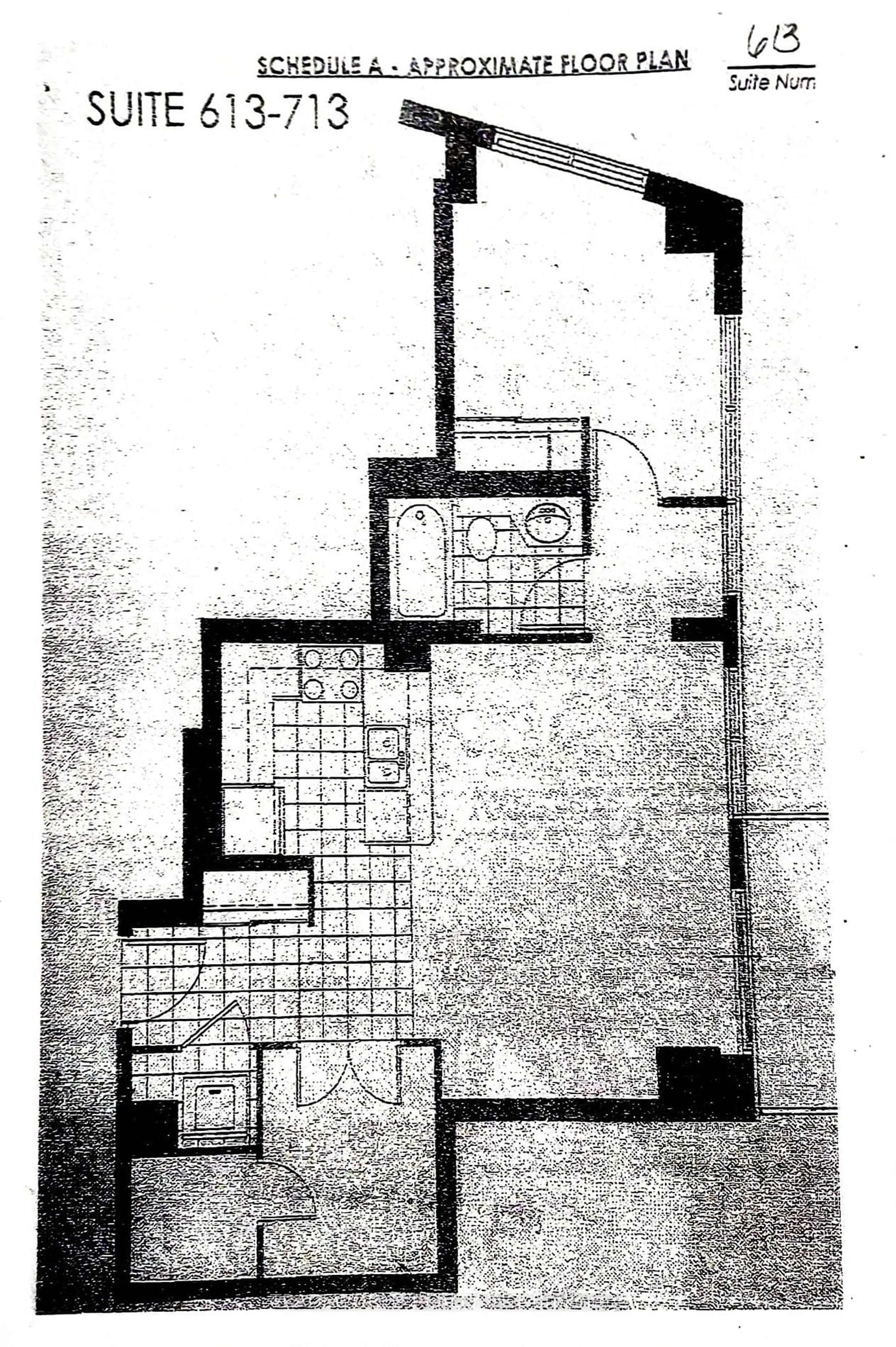 Floor plan for 736 Spadina Ave #613, Toronto Ontario M5S 2J6