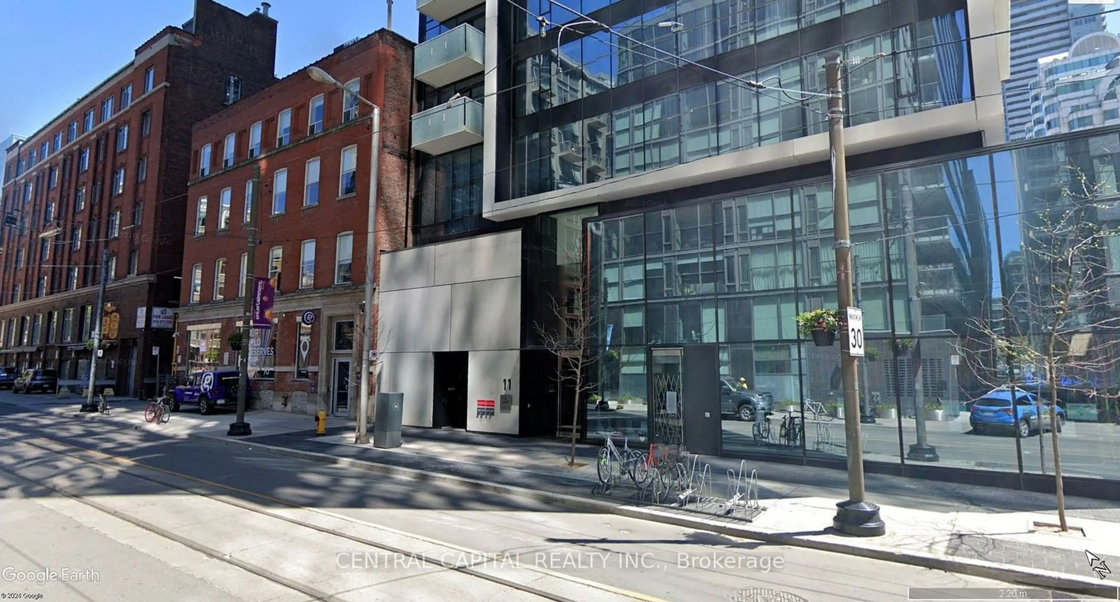 A pic from exterior of the house or condo, the street view for 11 Charlotte St #1401, Toronto Ontario M5V 2H5