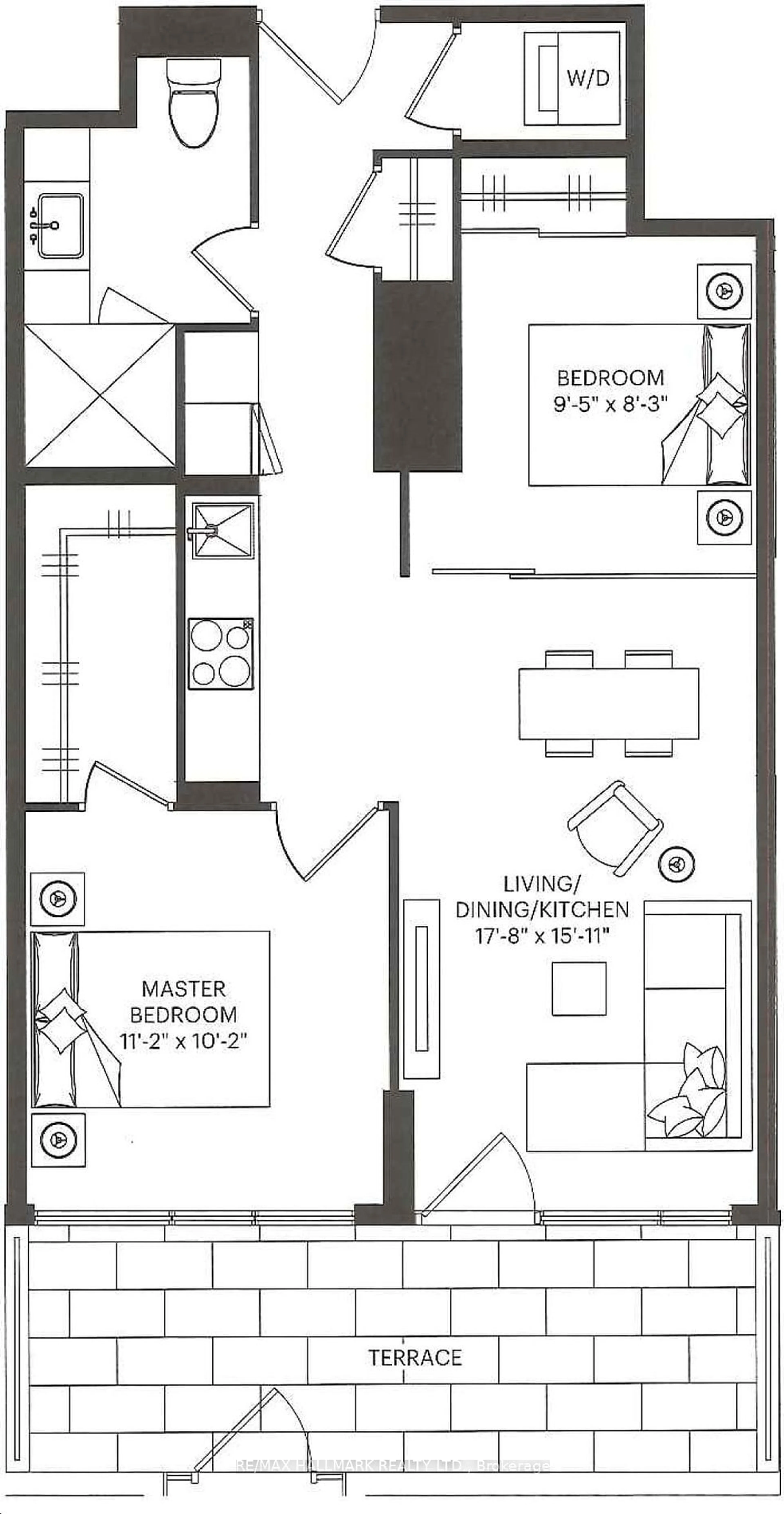 Floor plan for 9 Tecumseth St #103, Toronto Ontario M5V 0S5