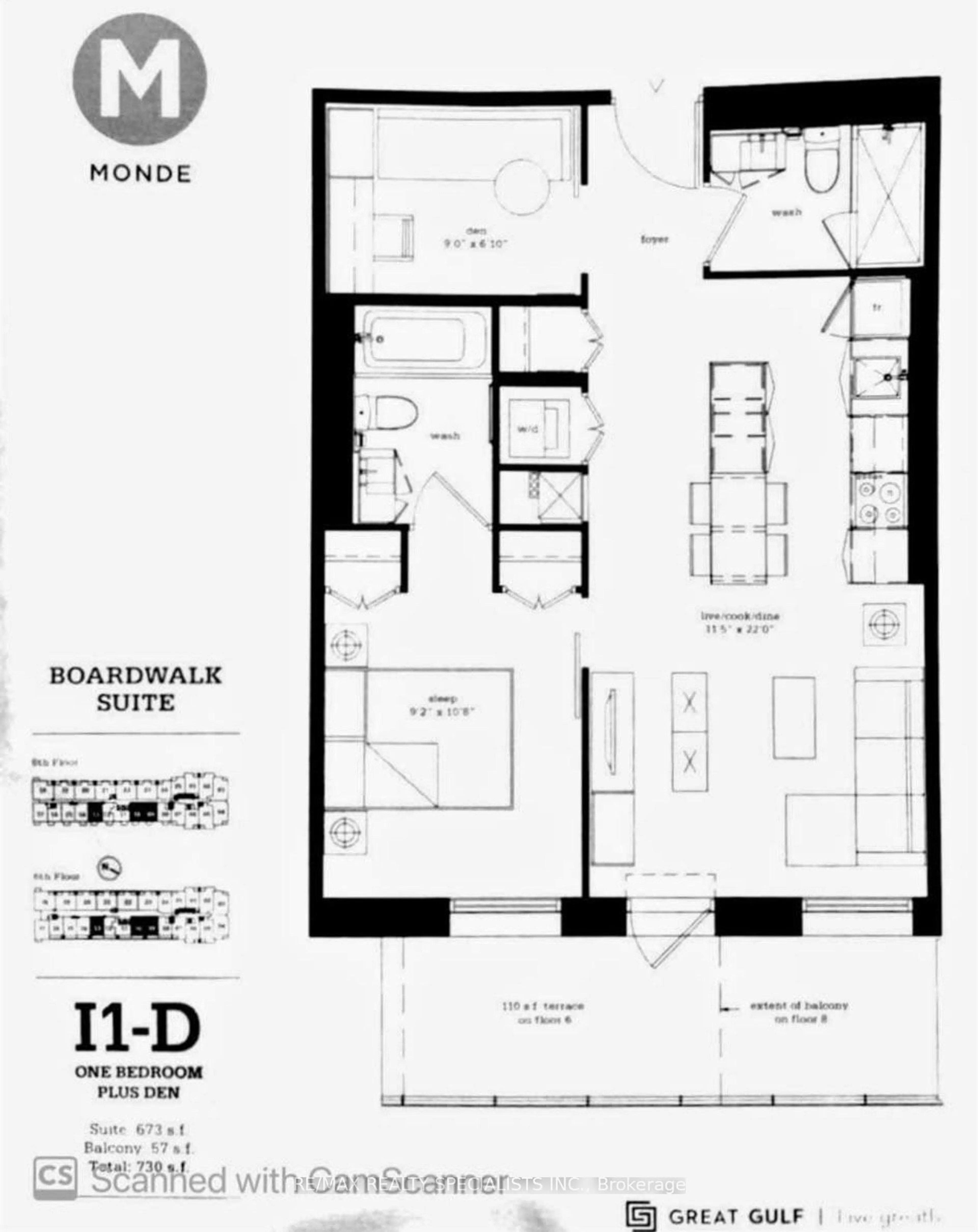 Floor plan for 12 Bonnycastle St #609, Toronto Ontario M5A 0C8