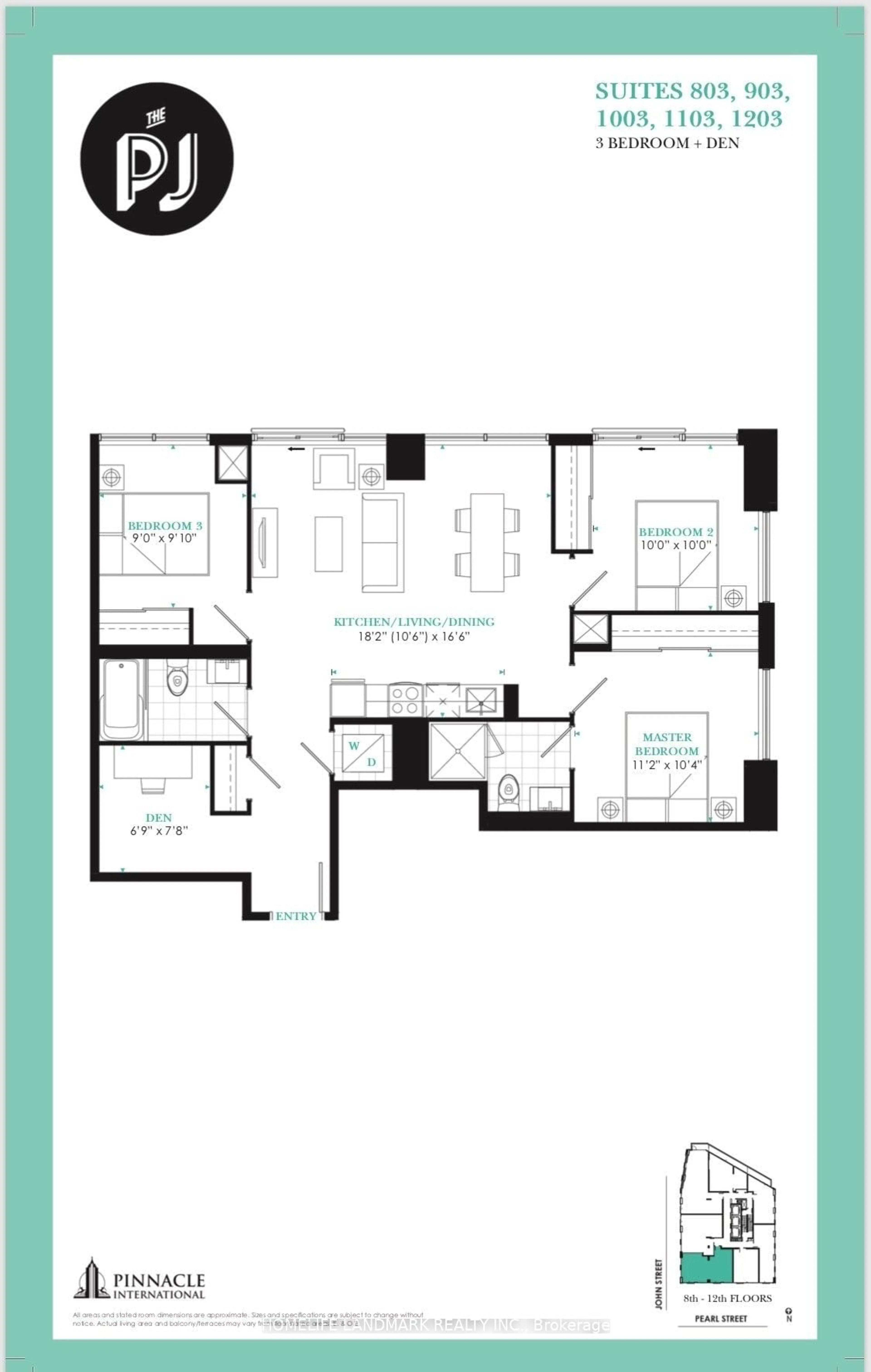 Floor plan for 99 John St #803, Toronto Ontario M5V 0S6