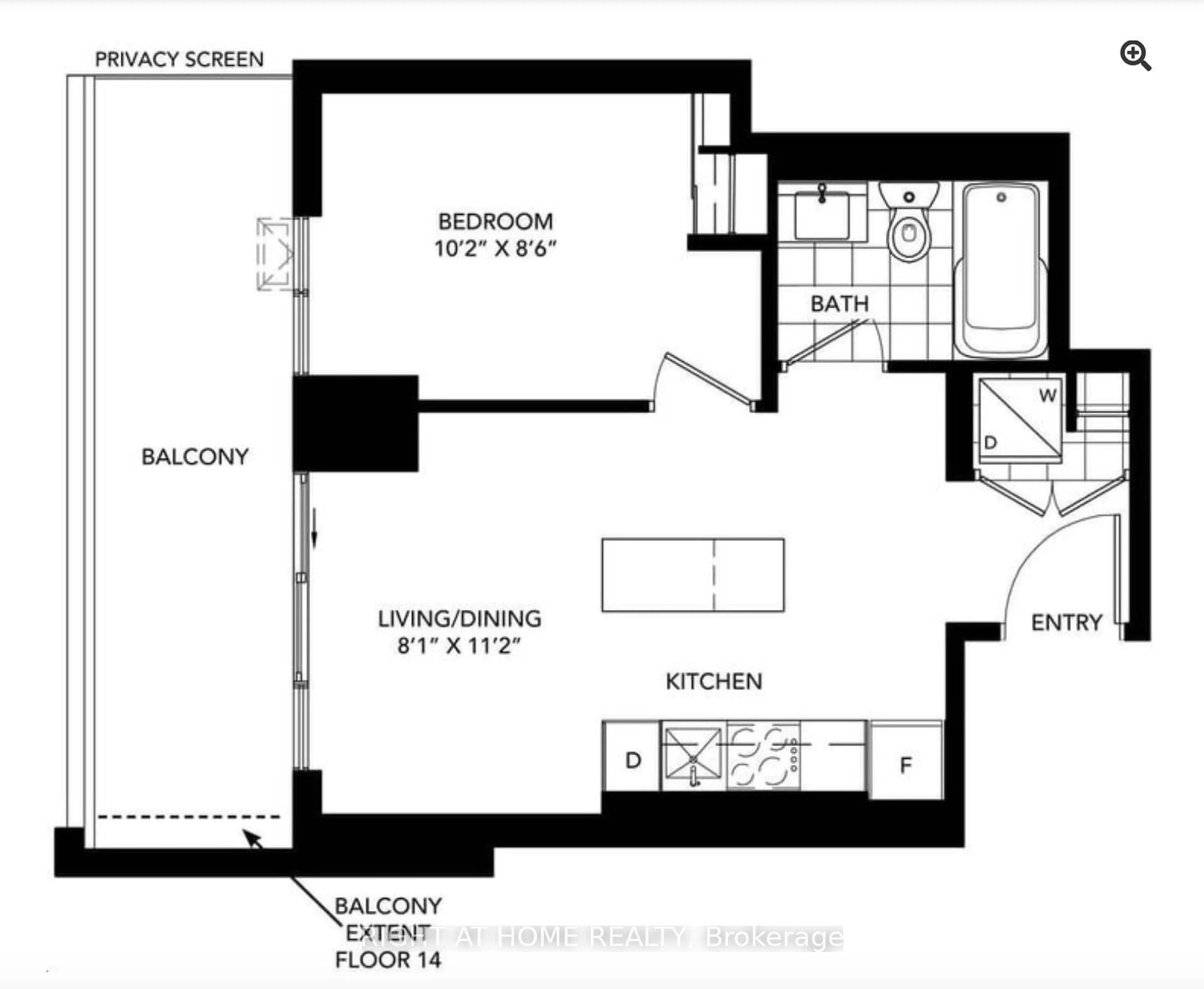 Floor plan for 225 Sumach St #1310, Toronto Ontario M5A 0P8