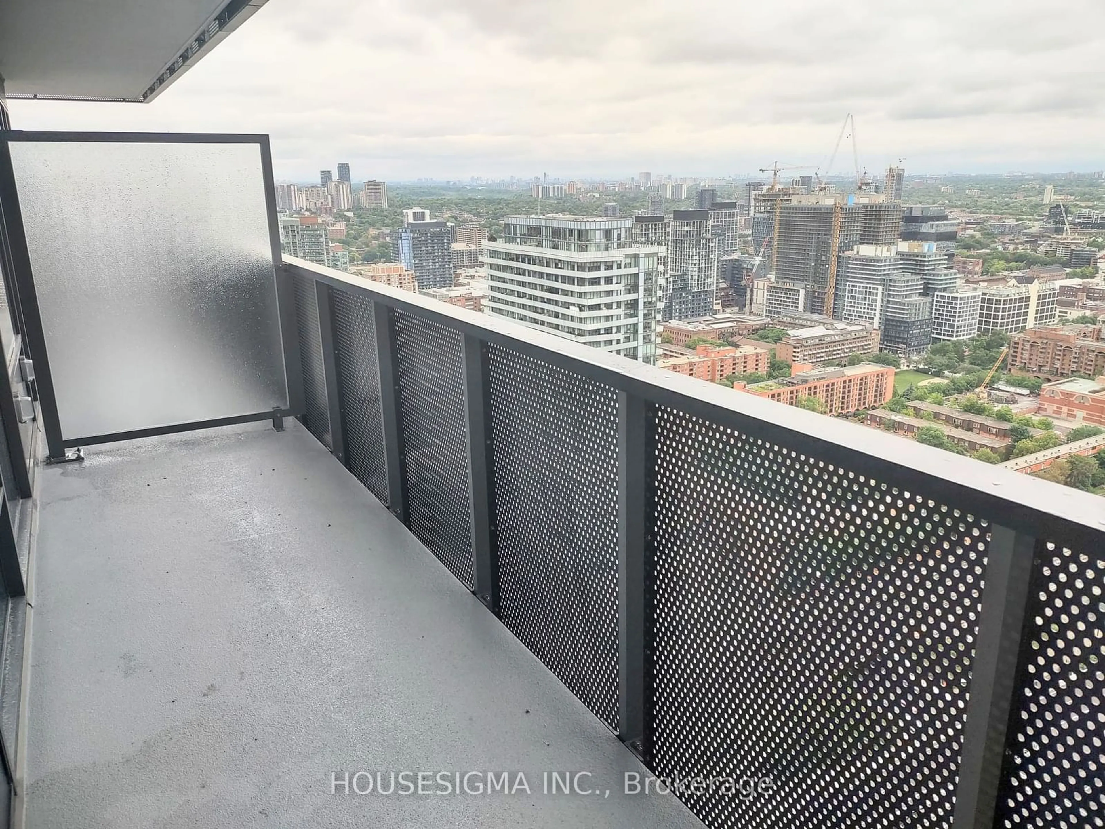 Balcony in the apartment, city buildings view from balcony for 55 Cooper St #4306, Toronto Ontario M5E 0G1