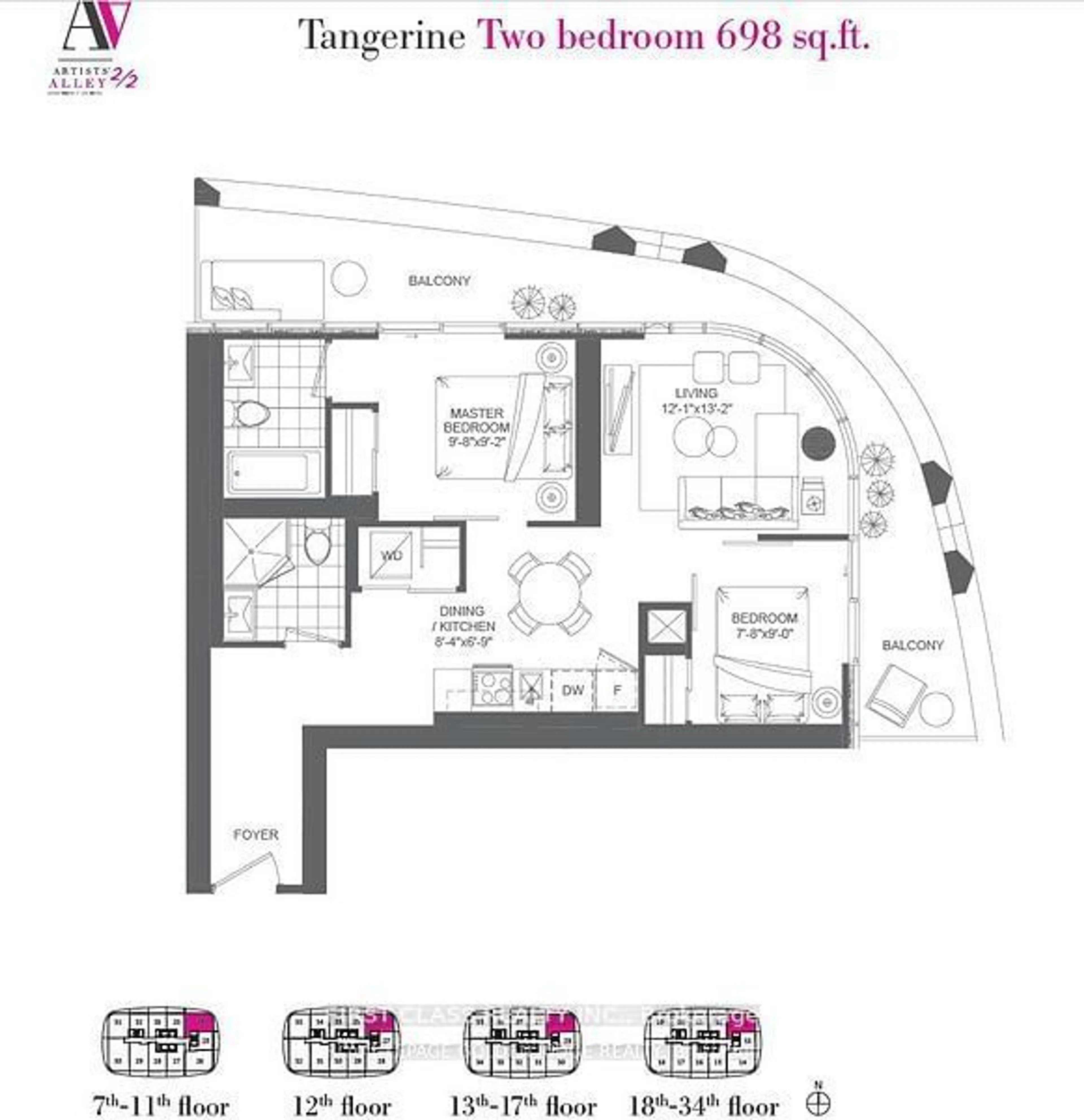 Floor plan for 230 Simcoe St #2512, Toronto Ontario M7A 1X8